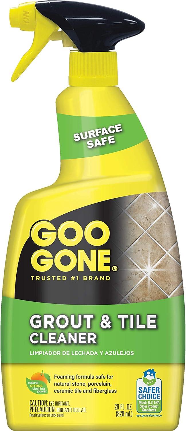 Goo Gone Grout and Tile Cleaner - 28 Ounce - Removes Tough Stains Dirt Caused by Mold Mildew Soap Scum and Hard Water Staining - Safe on Tile Ceramic Porcelain