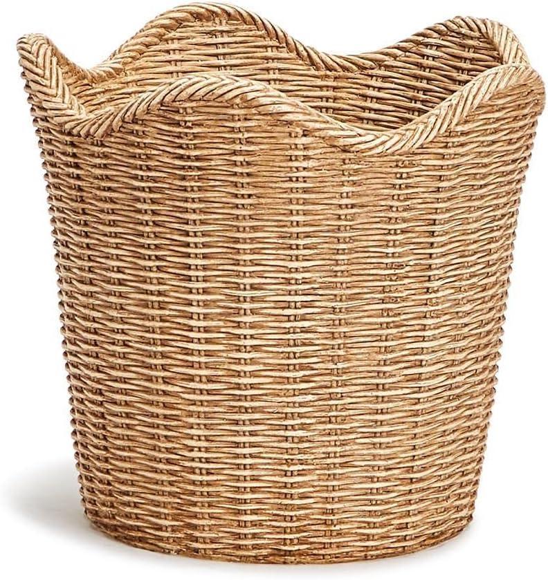 Scalloped Edge Faux Wicker 6.75" Indoor Planter