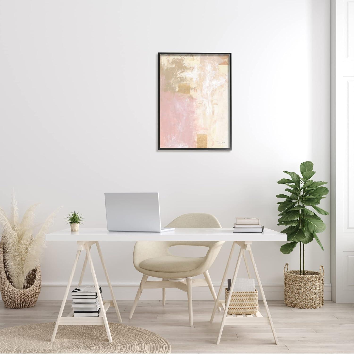 Stupell Industries Modern Soft Pink Beige Abstract Painting Morning Composition, 24 x 30,Design by Courtney Prahl