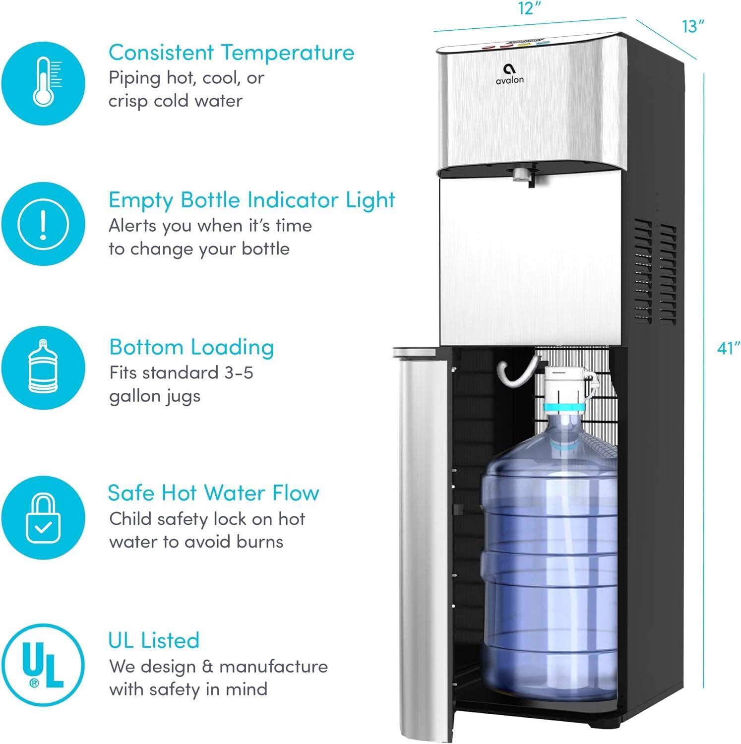 Avalon Stainless Steel Free Standing Bottom Loading Electric Water Dispenser