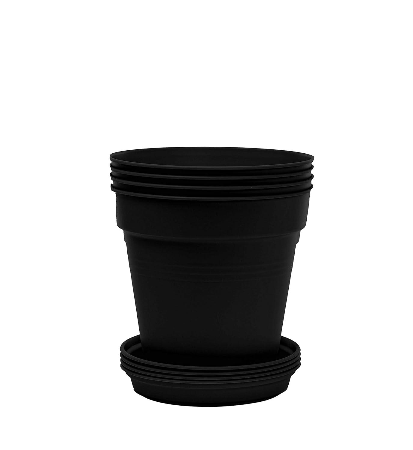 Mintra Garden Pots 4pk (Black, 11cm Diameter (4.3in))