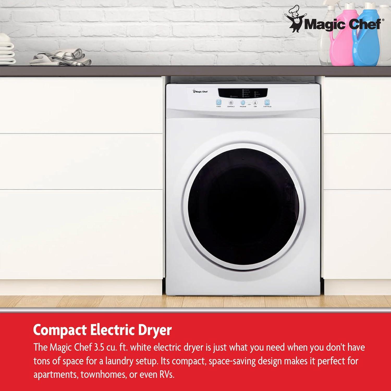 Magic Chef 3.5 Cu. ft. Compact Electric Dryer, White