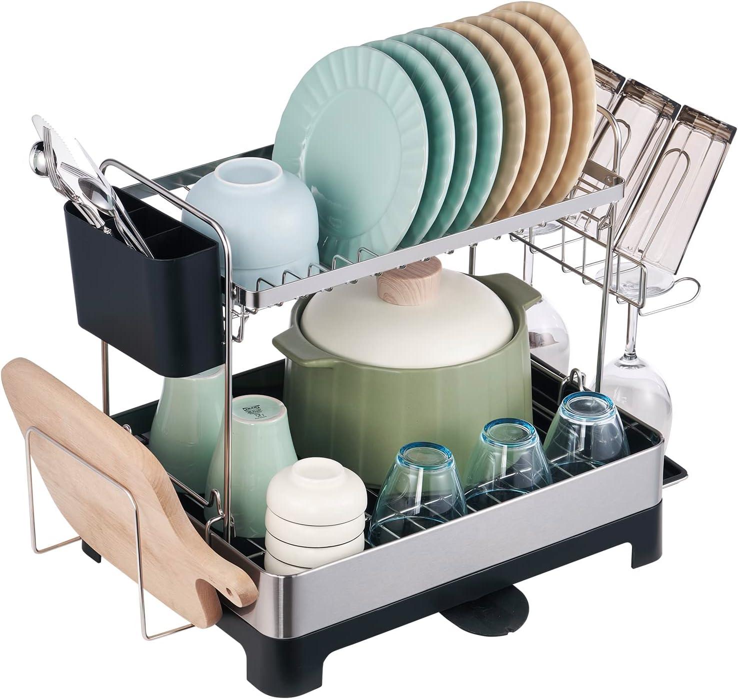 Stainless Steel Two Tier Dish Rack