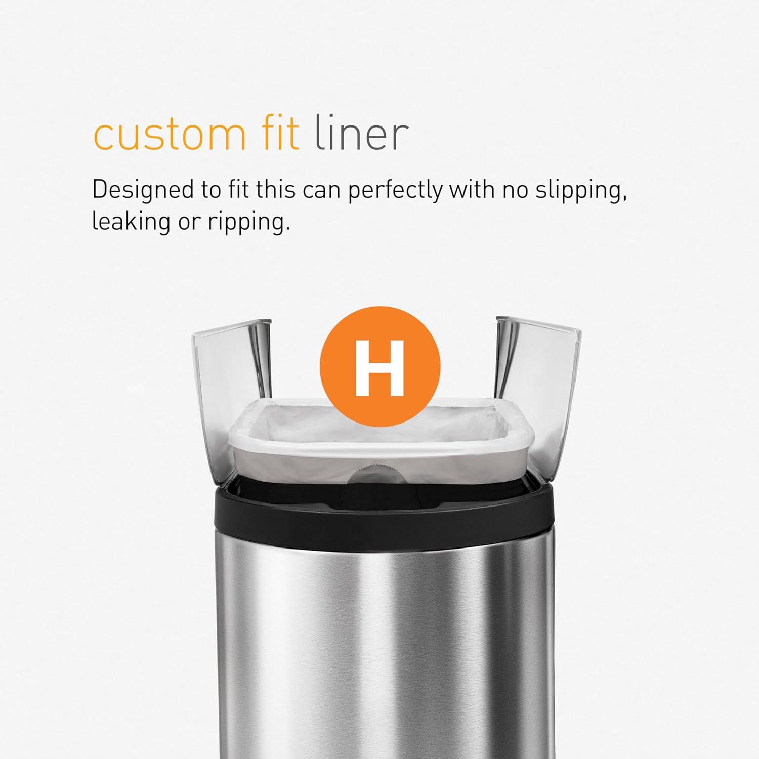 simplehuman Butterfly Lid Kitchen Step Trash Can, Brushed Stainless Steel