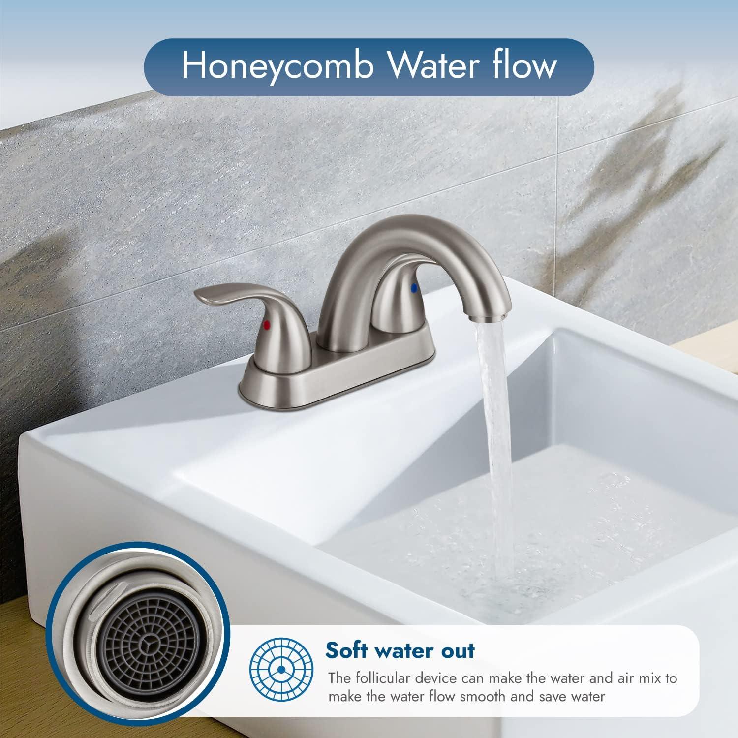 1.2 Flow Centerset Bathroom Sink Faucet with Drain