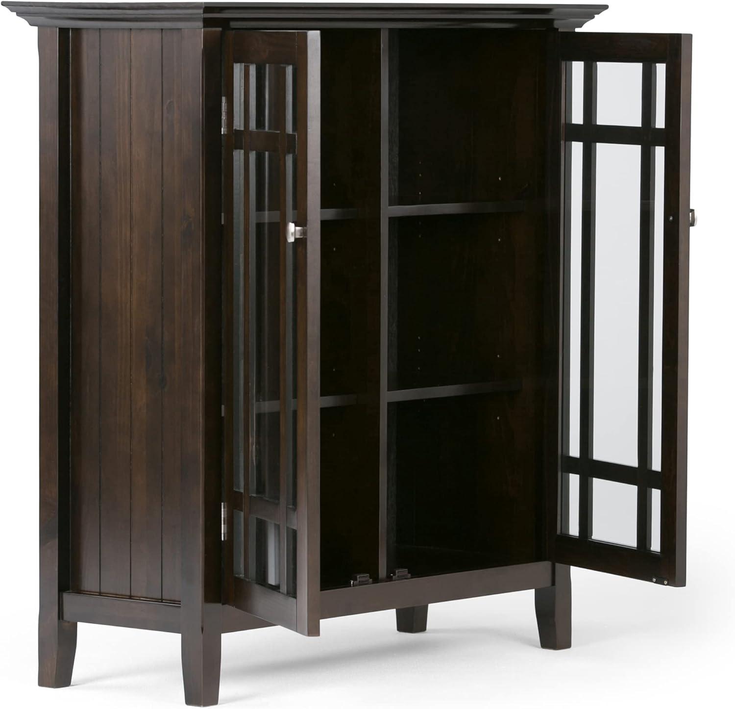 Simpli Home Bedford Wood 39" Transitional Medium Cabinet in Brown