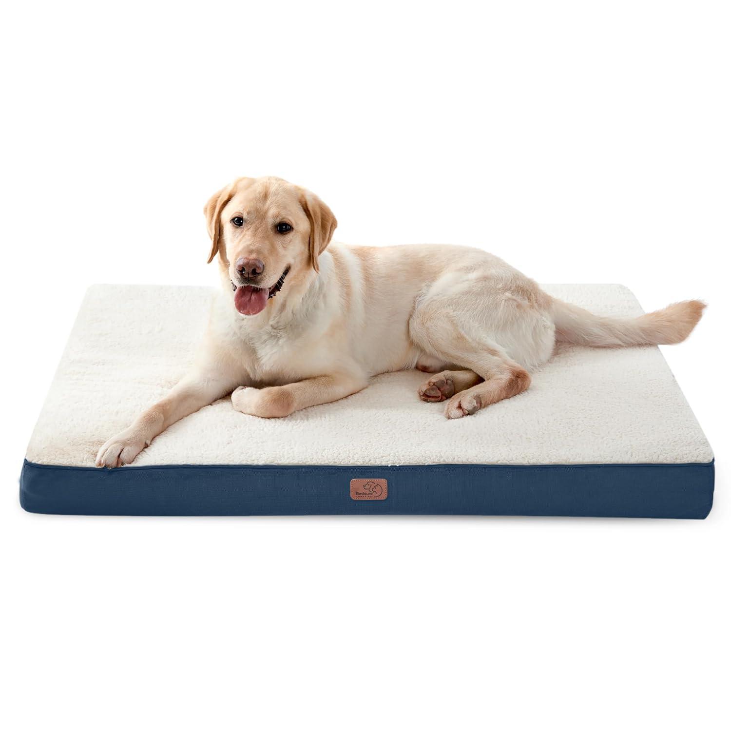 Bedsure Dog Bed Large Sized Dog - Orthopedic Waterproof Pet Beds with Removable Washable Cover, Egg Crate Foam Puppy Mat, Suitable for Pet Up to 65 lbs