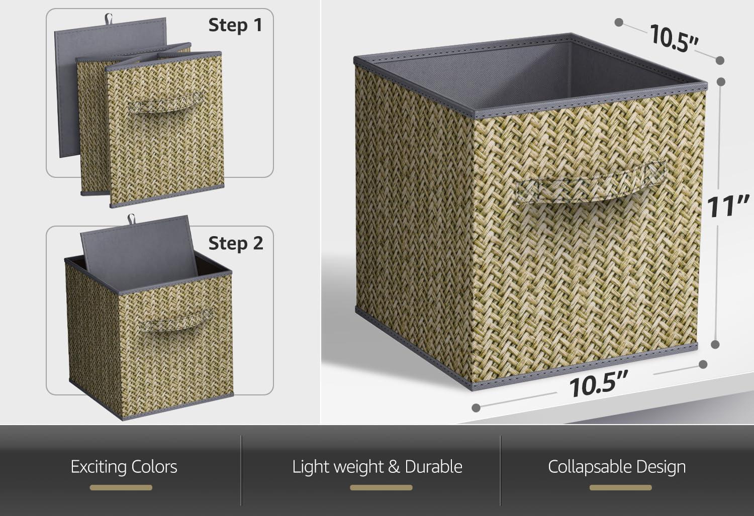 Sorbus Sorbus 4 Pack 11" Foldable Fabric Storage Cube Bins with Handles