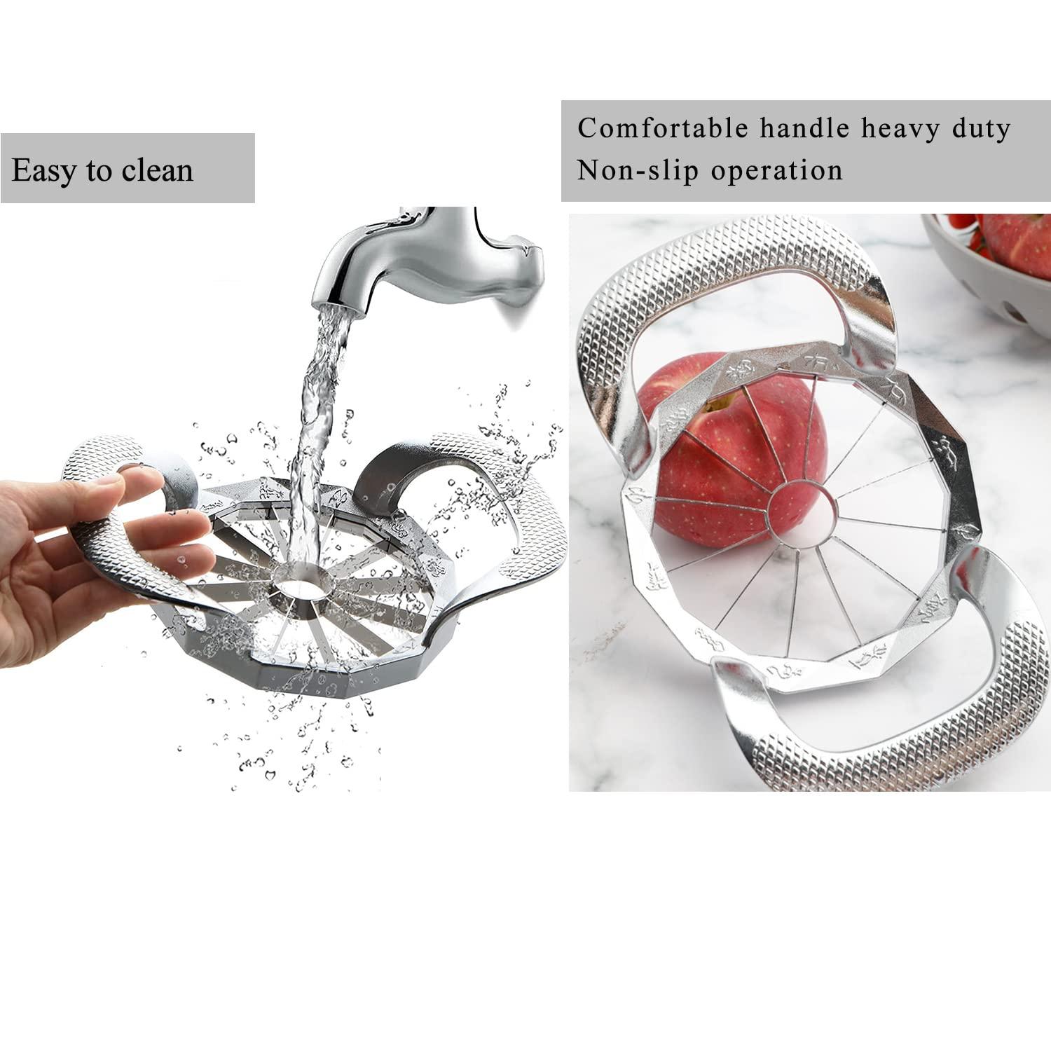 Apple Slicer, HEAVY DUTY Apple Corer, 8-Blade Stainless Steel Apple Cutter Divider Pitter ，Sturdy and Sharp
