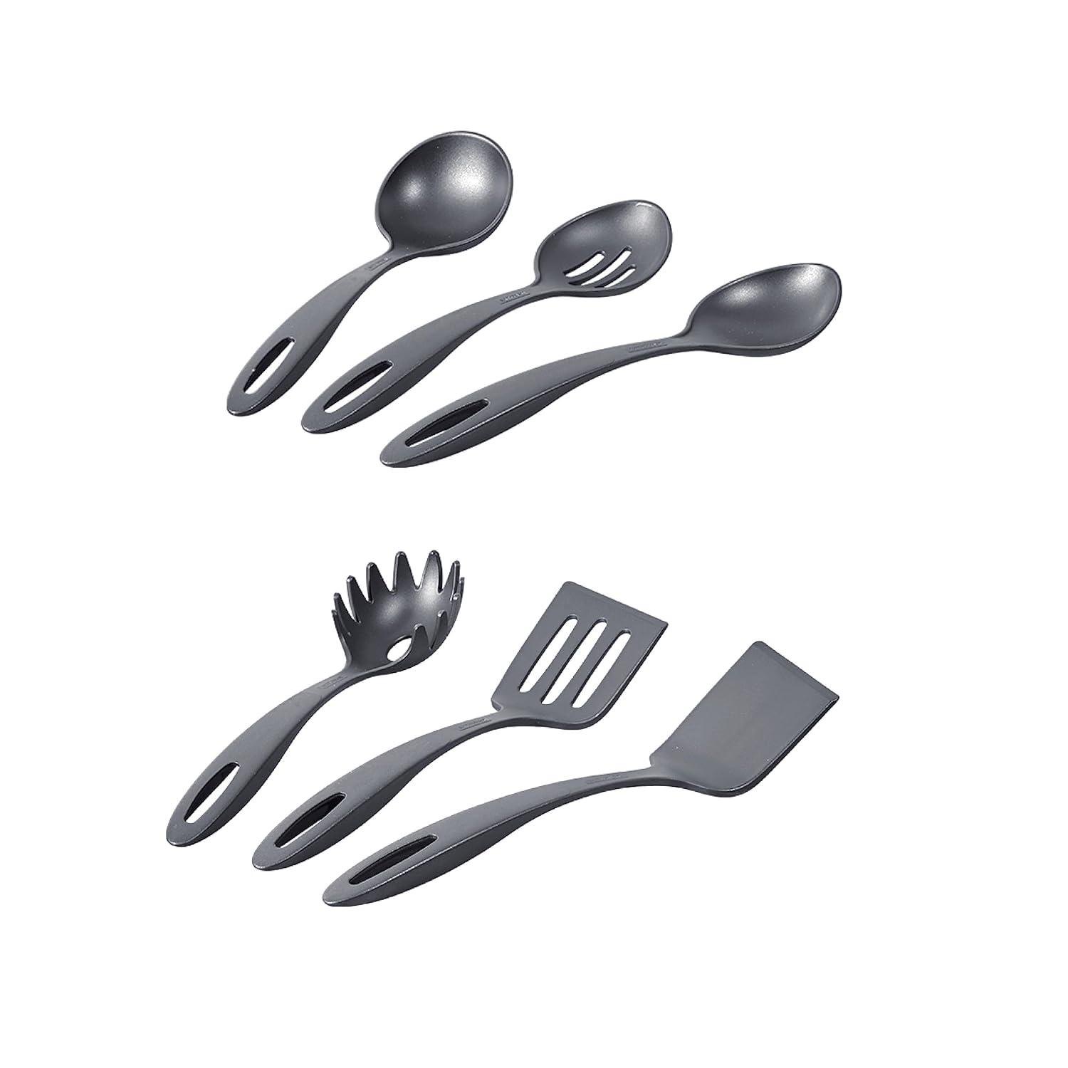 15-Piece Silver Nonstick Aluminum Cookware Set with Utensils