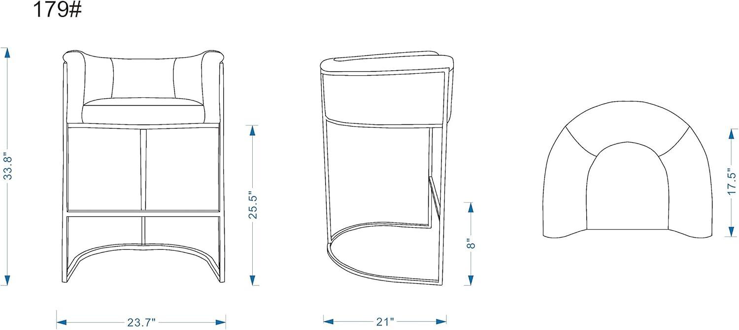 Cosmopolitan Metal Counter Height Barstool - Manhattan Comfort