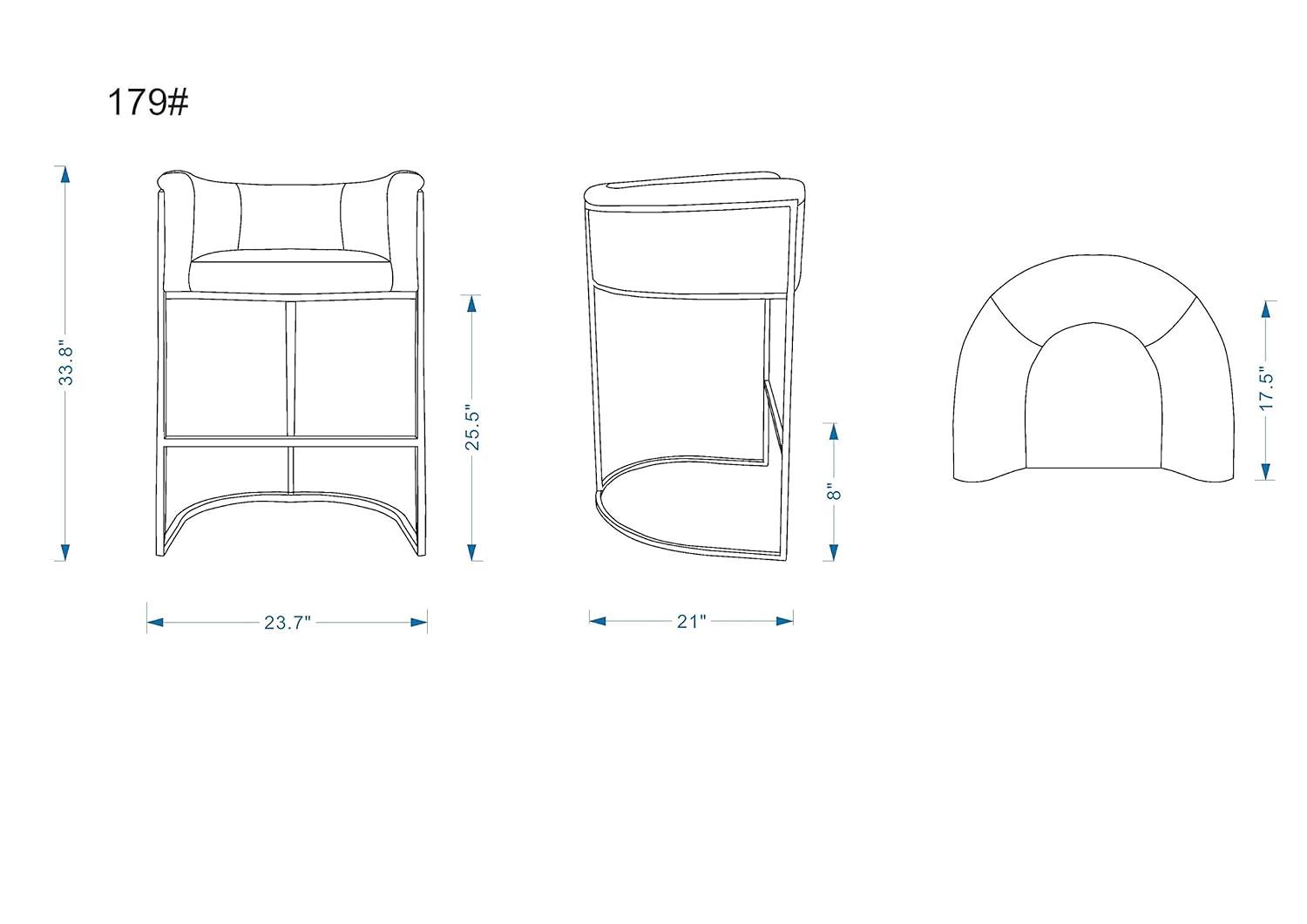 Cosmopolitan Metal Counter Height Barstool - Manhattan Comfort