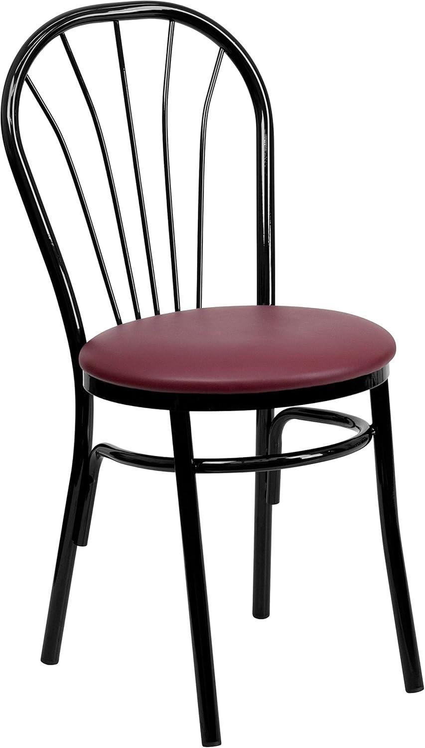 Flash Furniture HERCULES Series Fan Back Metal Chair - Burgundy Vinyl Seat