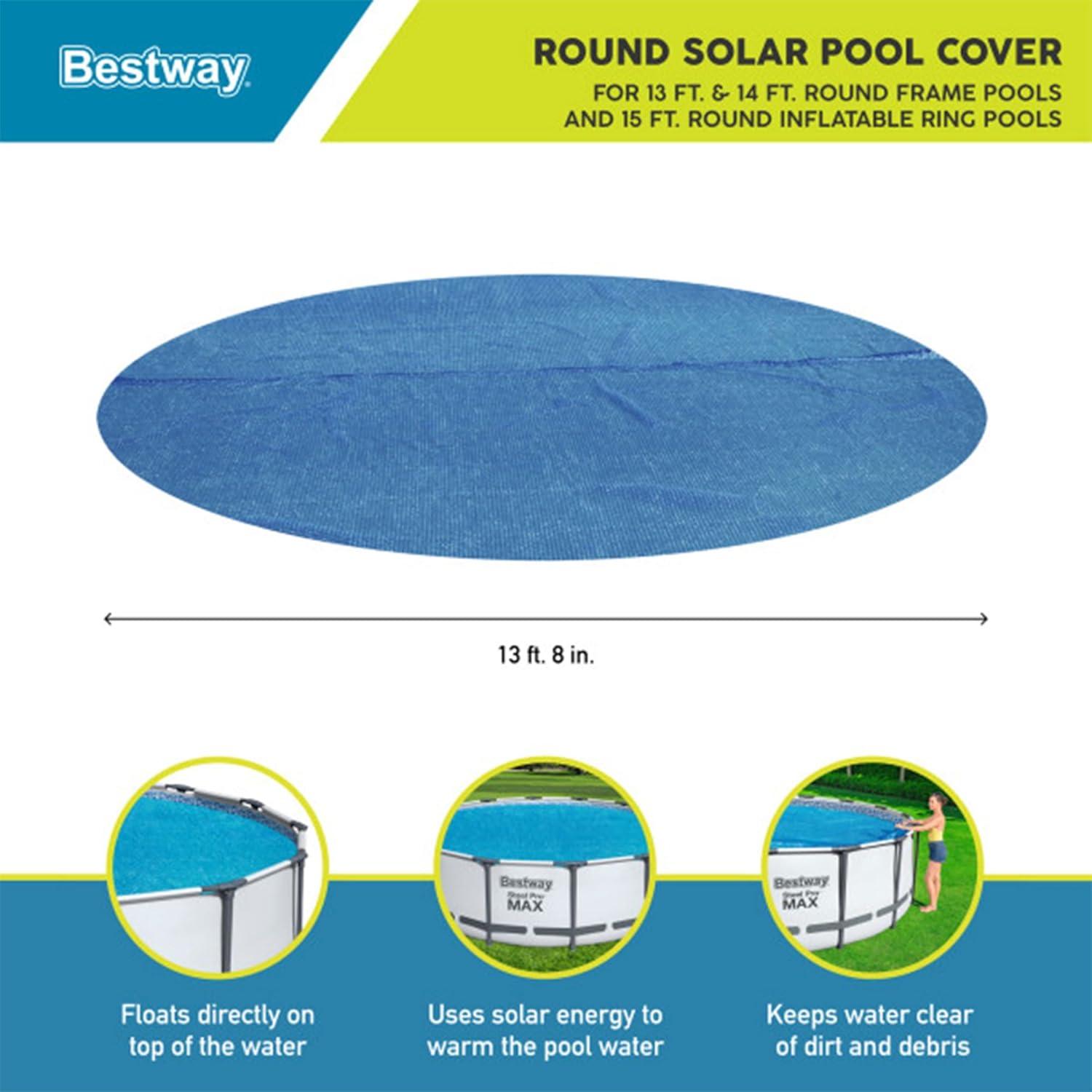 Bestway Bestway Flowclear 14 Feet Round Above Ground Pool Solar Pool Cover Only, Blue