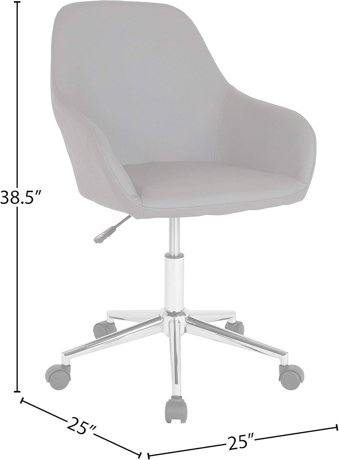 Gray LeatherSoft Mid-Back Task Chair with Chrome Base