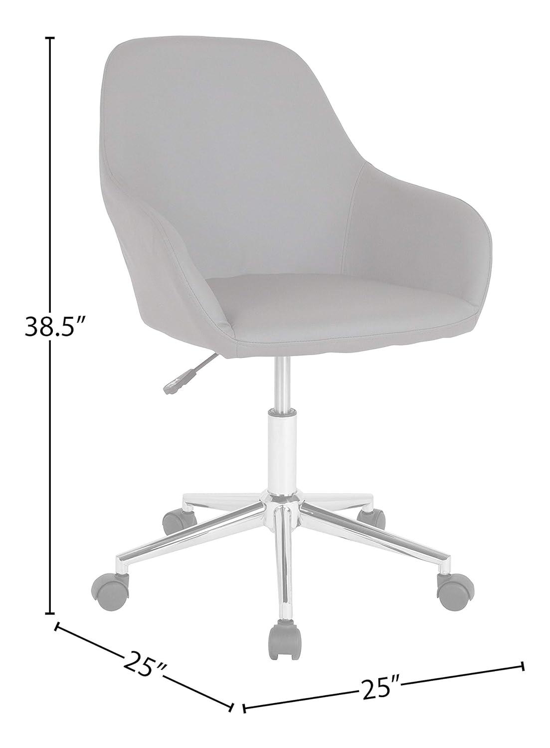 Flash Furniture Cortana Home and Office Mid-Back Chair in Gray LeatherSoft