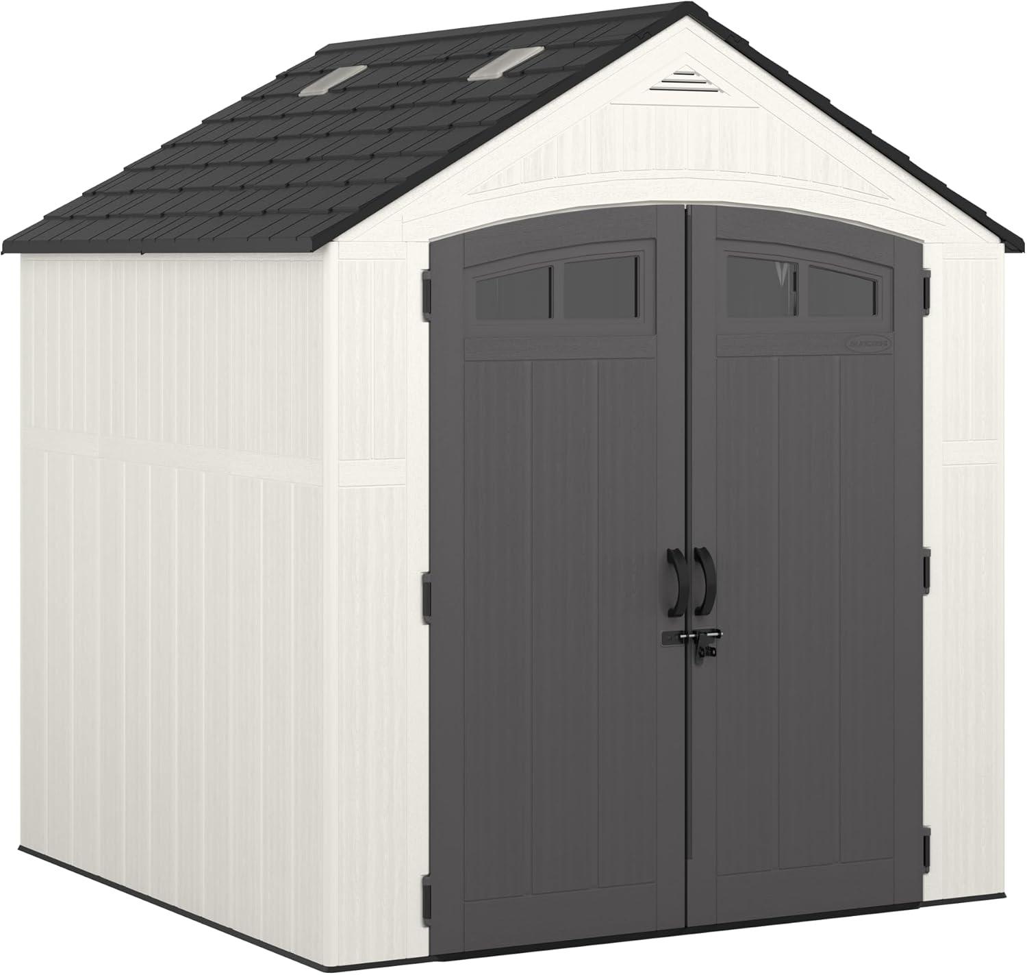 Ridgeland 7' x 7' All-Weather Resin Storage Shed with Lockable Doors