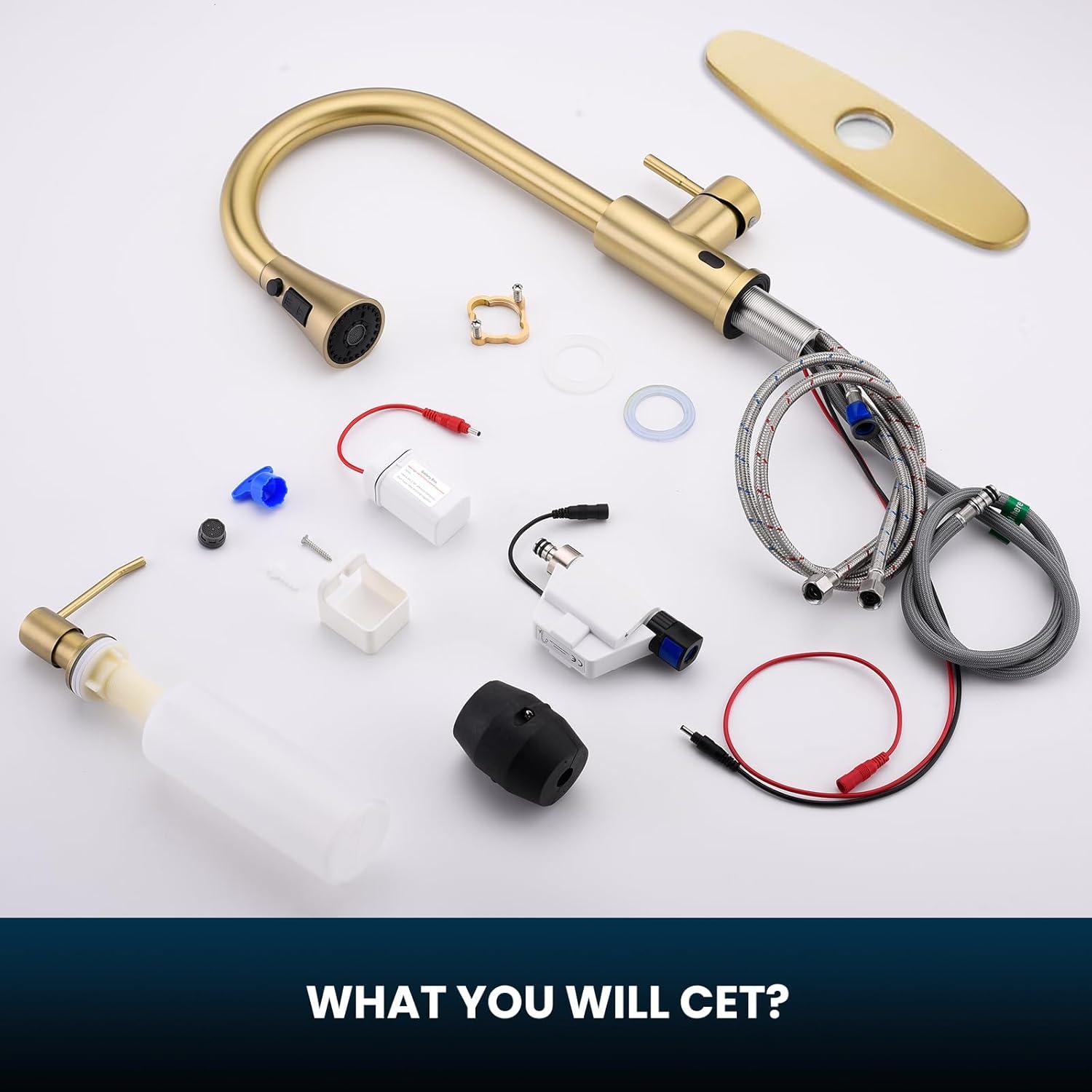 ARCORA AR7100301G-DC ARCORA Stainless Steel  Single Handle Pull-Down Sprayer Kitchen Faucet Set with Touchless Sensor