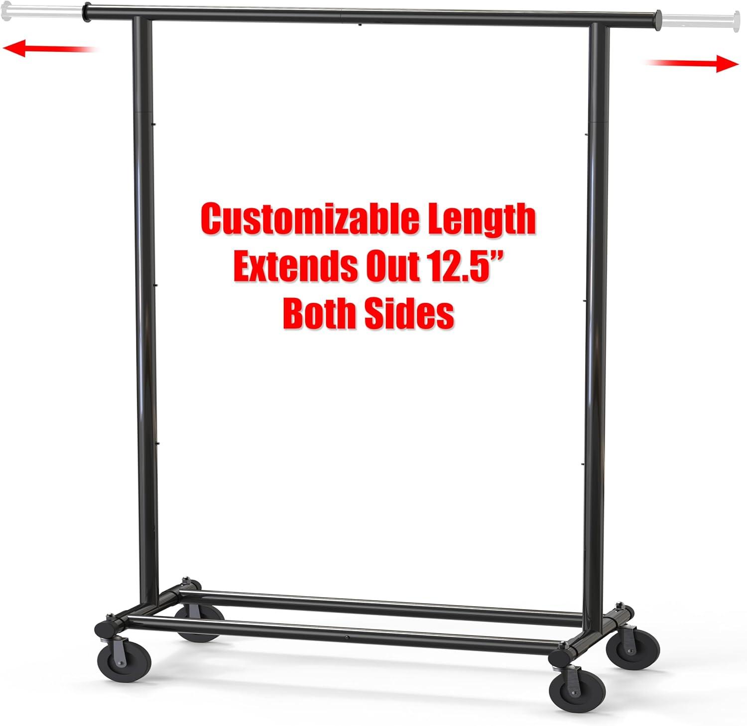 Chrome Rectangular Portable Clothing Garment Rack