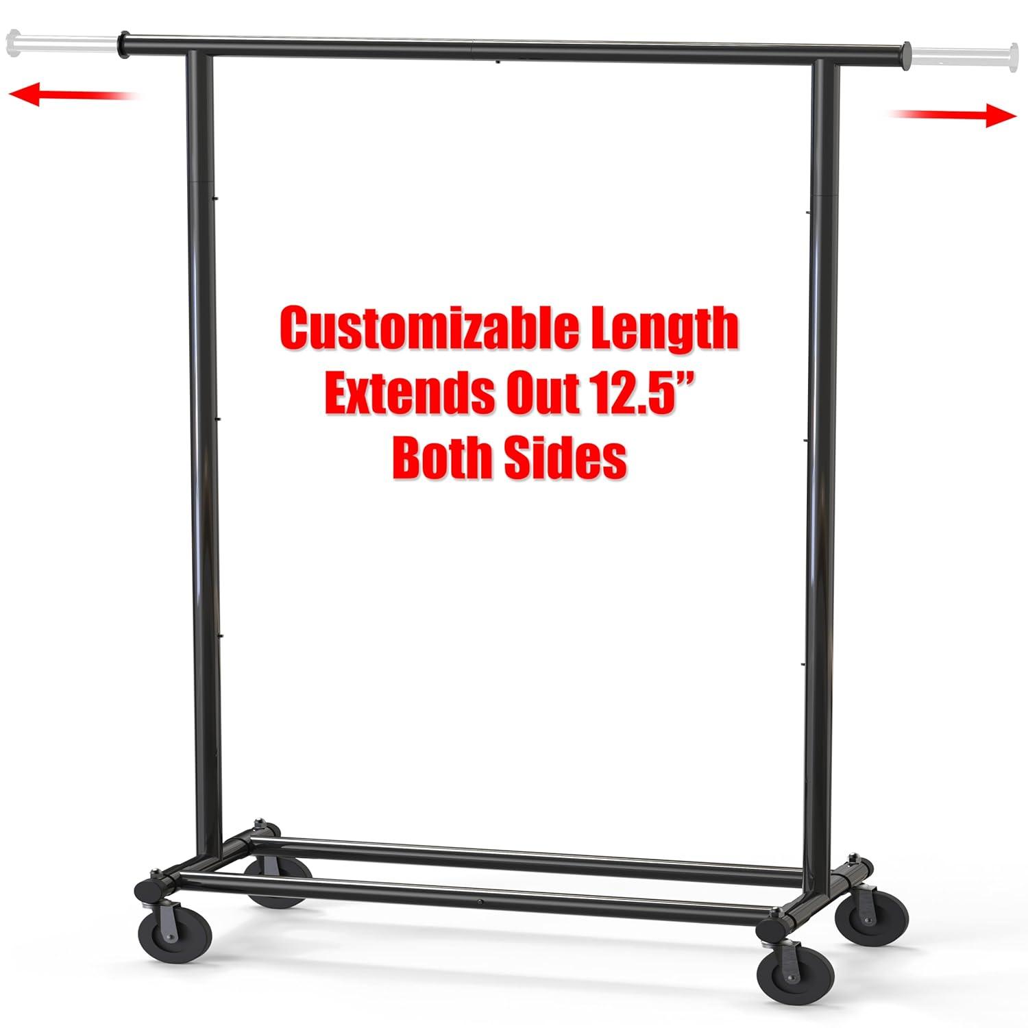 Chrome Rectangular Portable Clothing Garment Rack