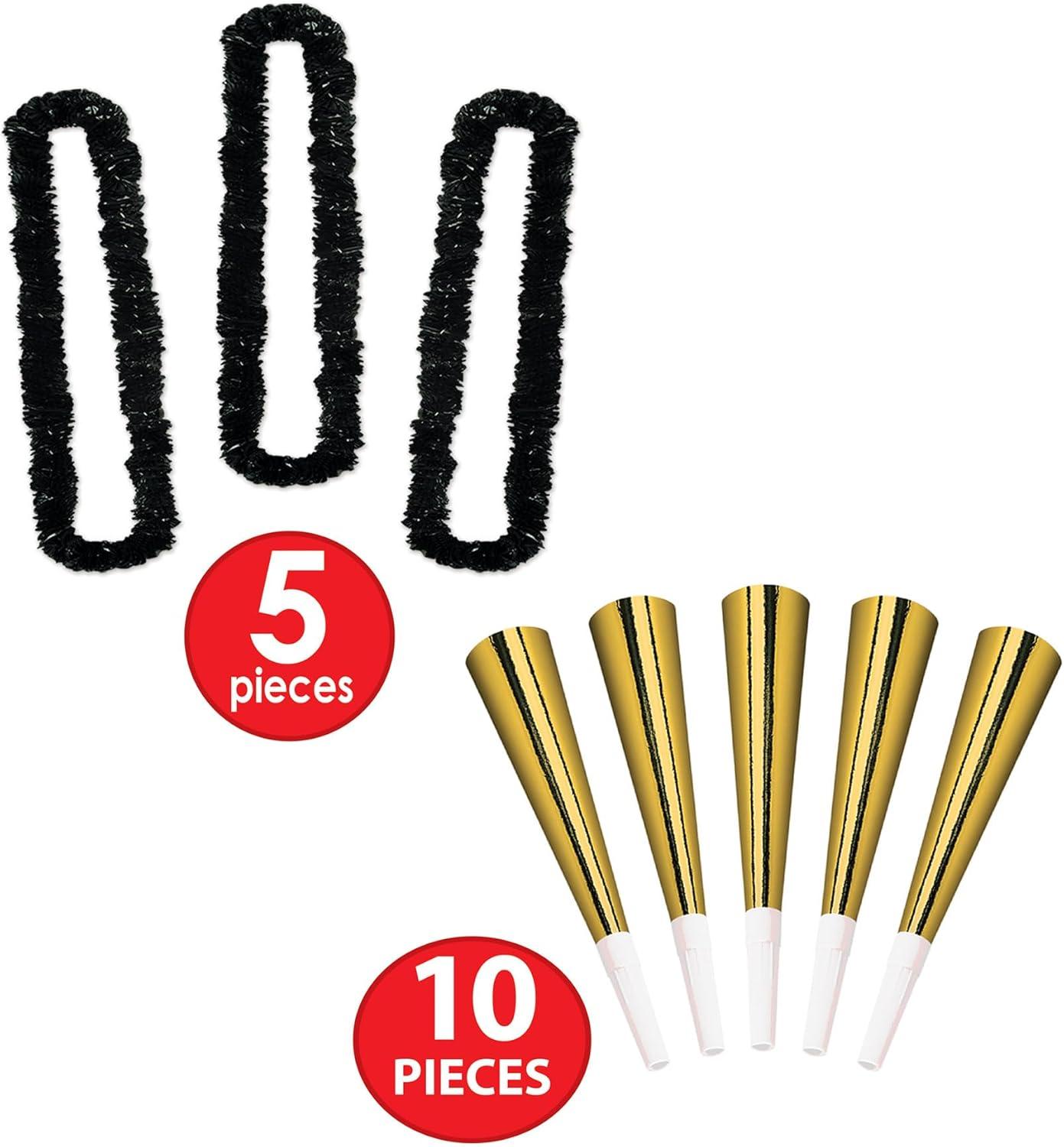 Beistle New Year Gold Legacy Assortment for 10 people includes 20 items for your Party Gold