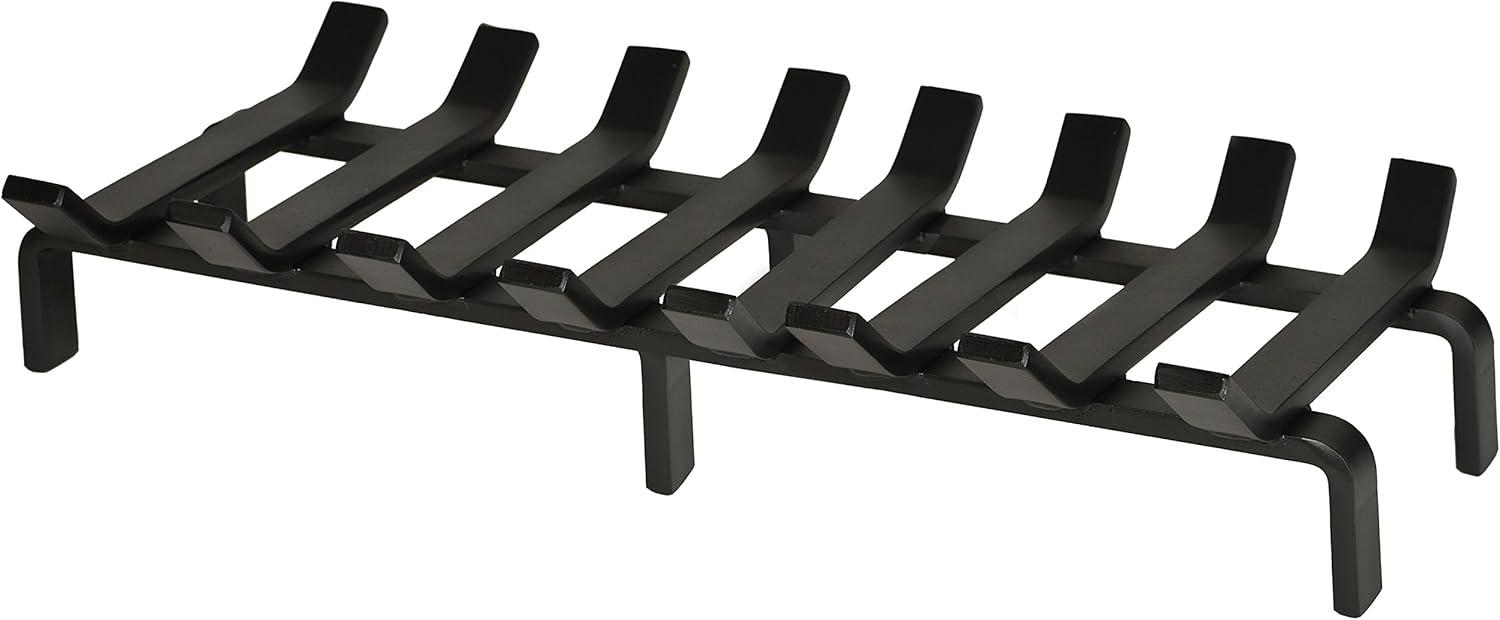 Heavy Duty Black Steel Fireplace Grate 20 x 10 Inch