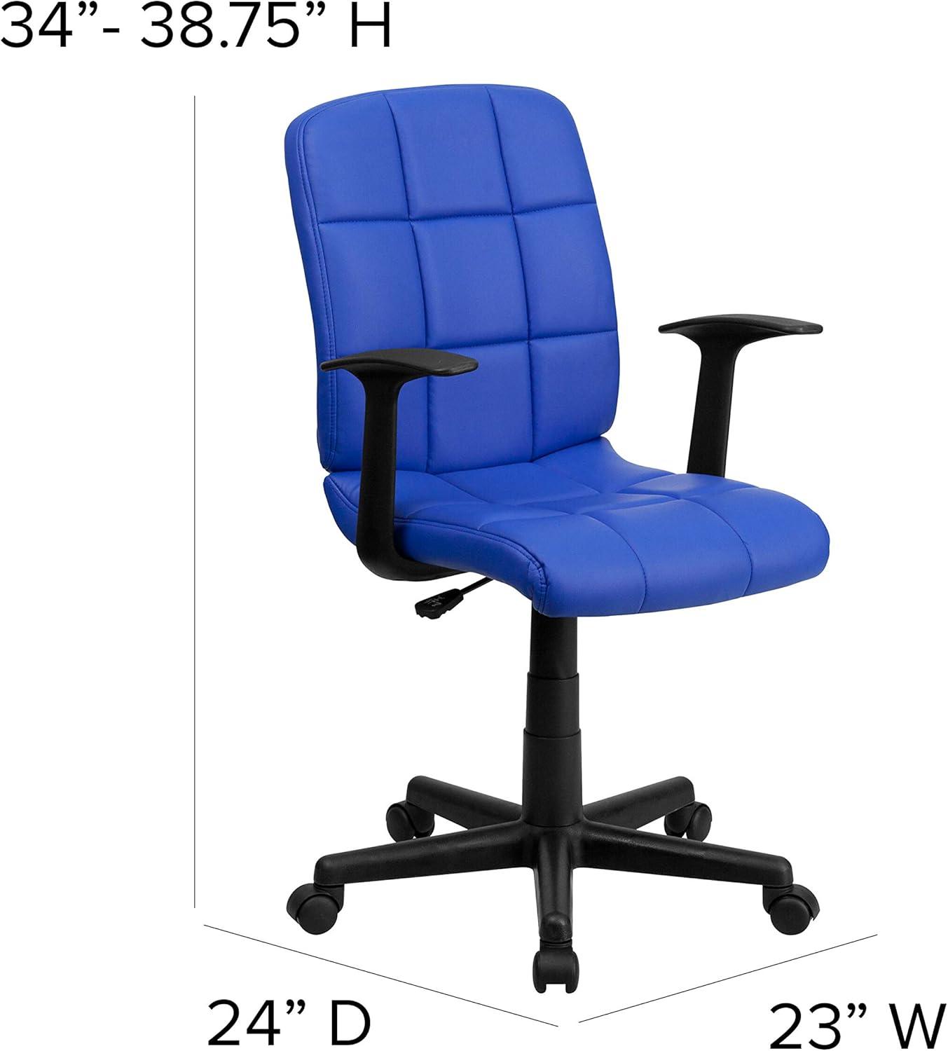 ColorLife Bonavant Mid-Back Quilted Vinyl Swivel Task Office Chair