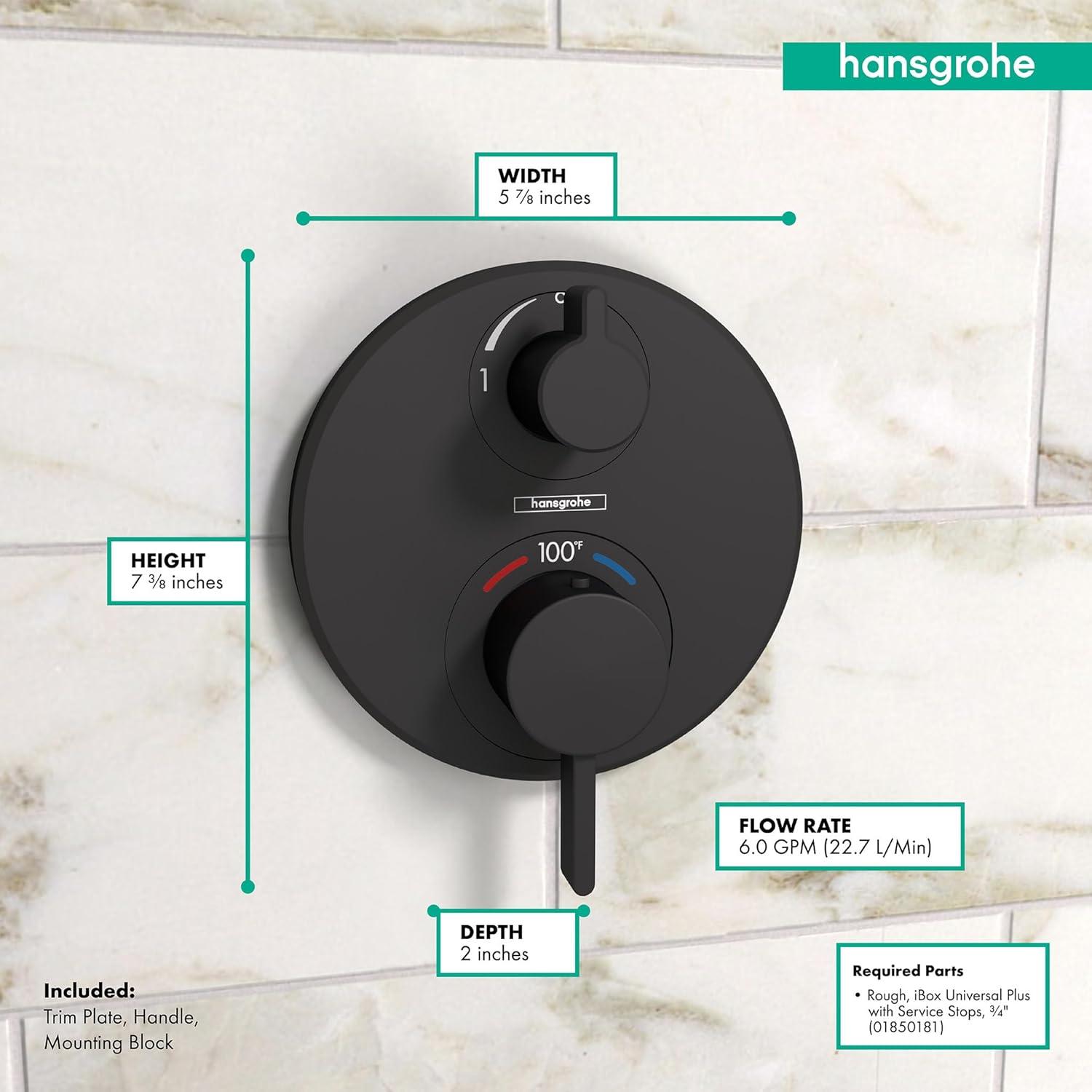 Ecostat S Temperature Memory Thermostatic Valve Trim with Diverter