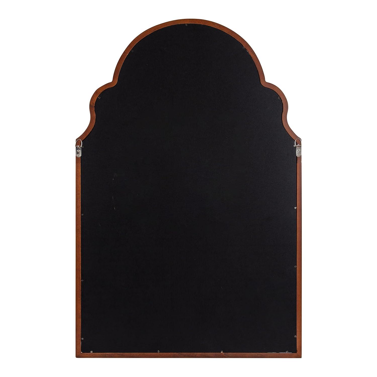 Kate and Laurel Hogan Wood Arch Mirror, 24x36, Walnut Brown