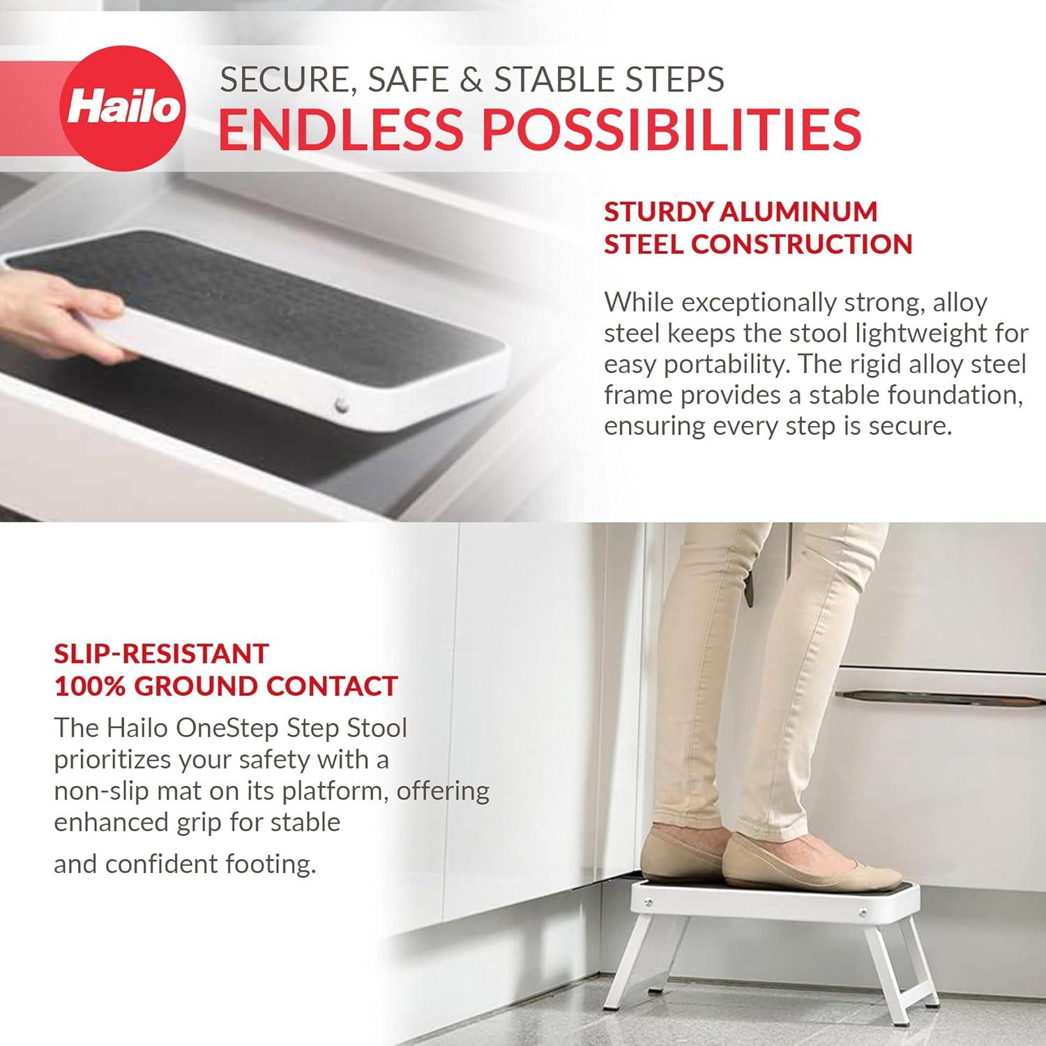 Hailo USA Inc. Hailo Onestep Steel Step Stool with 330 lb. Load Capacity