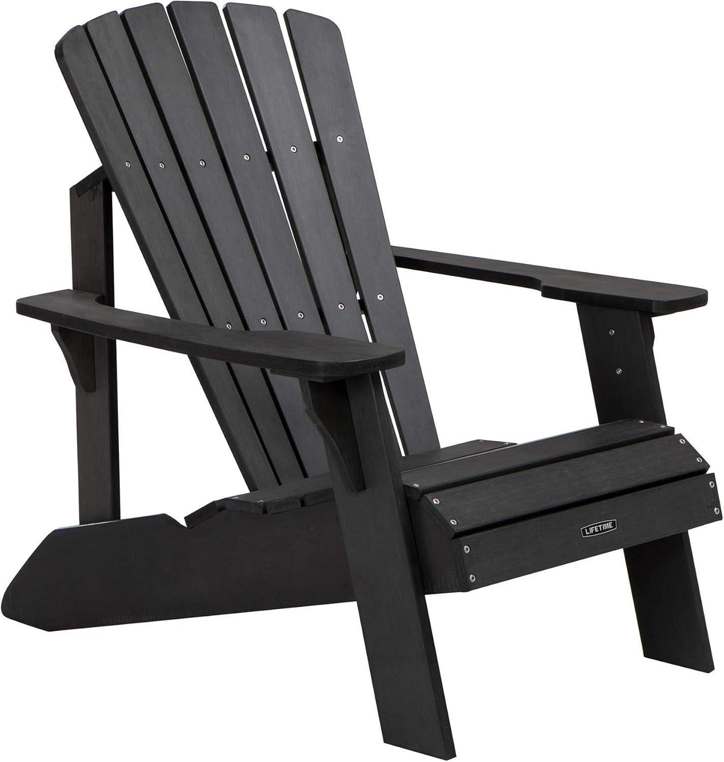 Black Composite Adirondack Chair with Arms and UV Protection