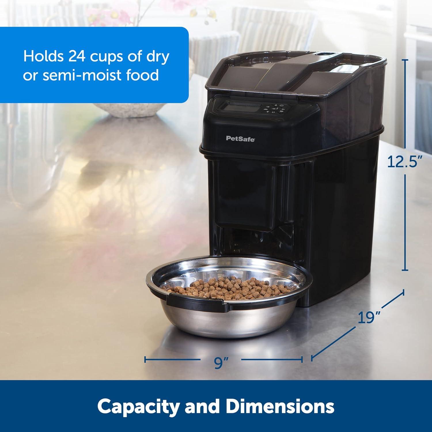 PetSafe Black Automatic Feeder with Stainless Steel Bowl