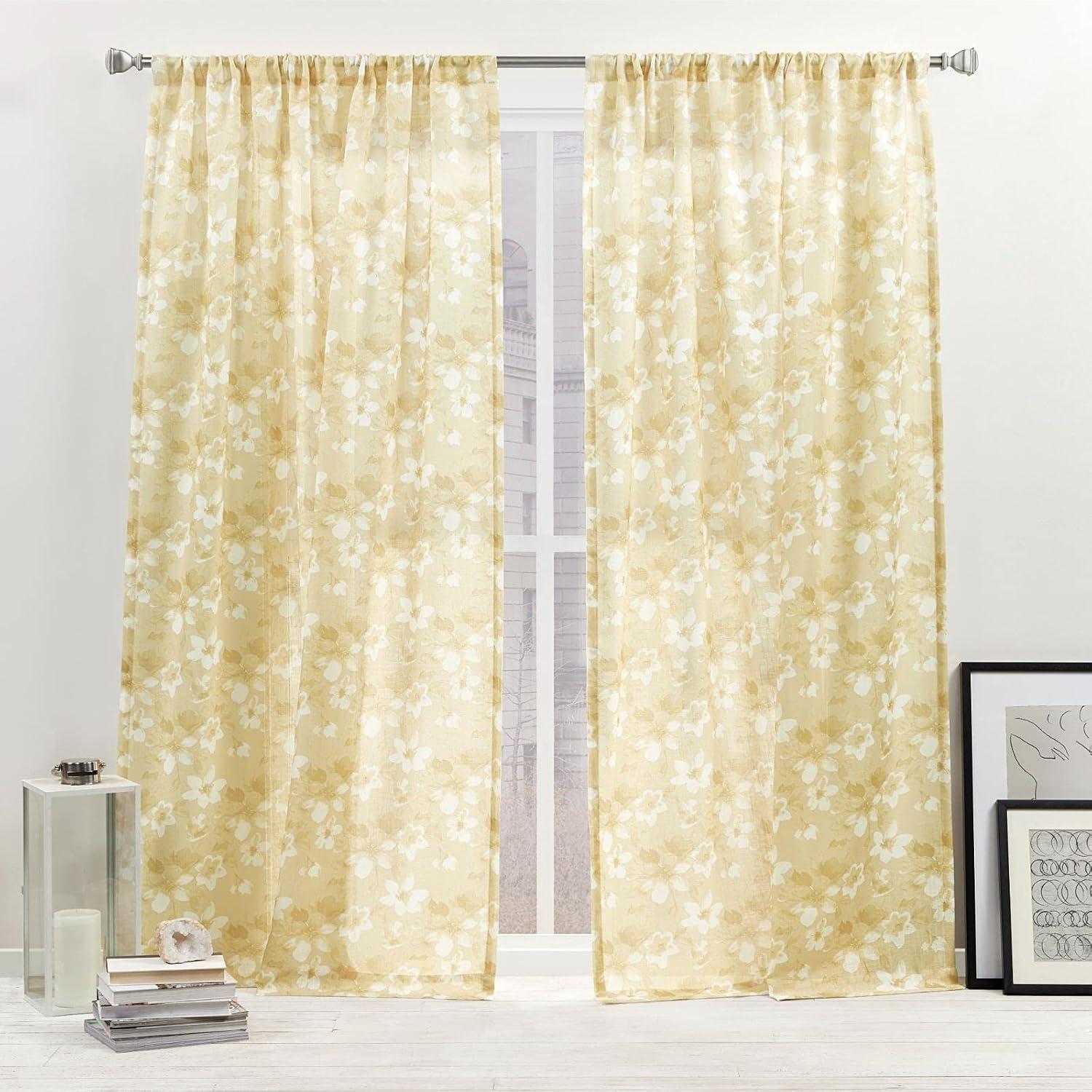 Nicole Miller Nicole Miller New York Dara Light Filtering, Semi Sheer Rod Pocket Curtain Panels (Set of 2)