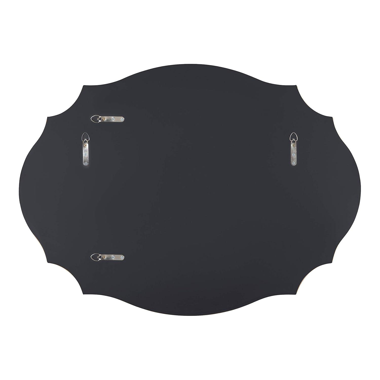 Leanna 18x24 Silver Scalloped Oval Wall Mirror