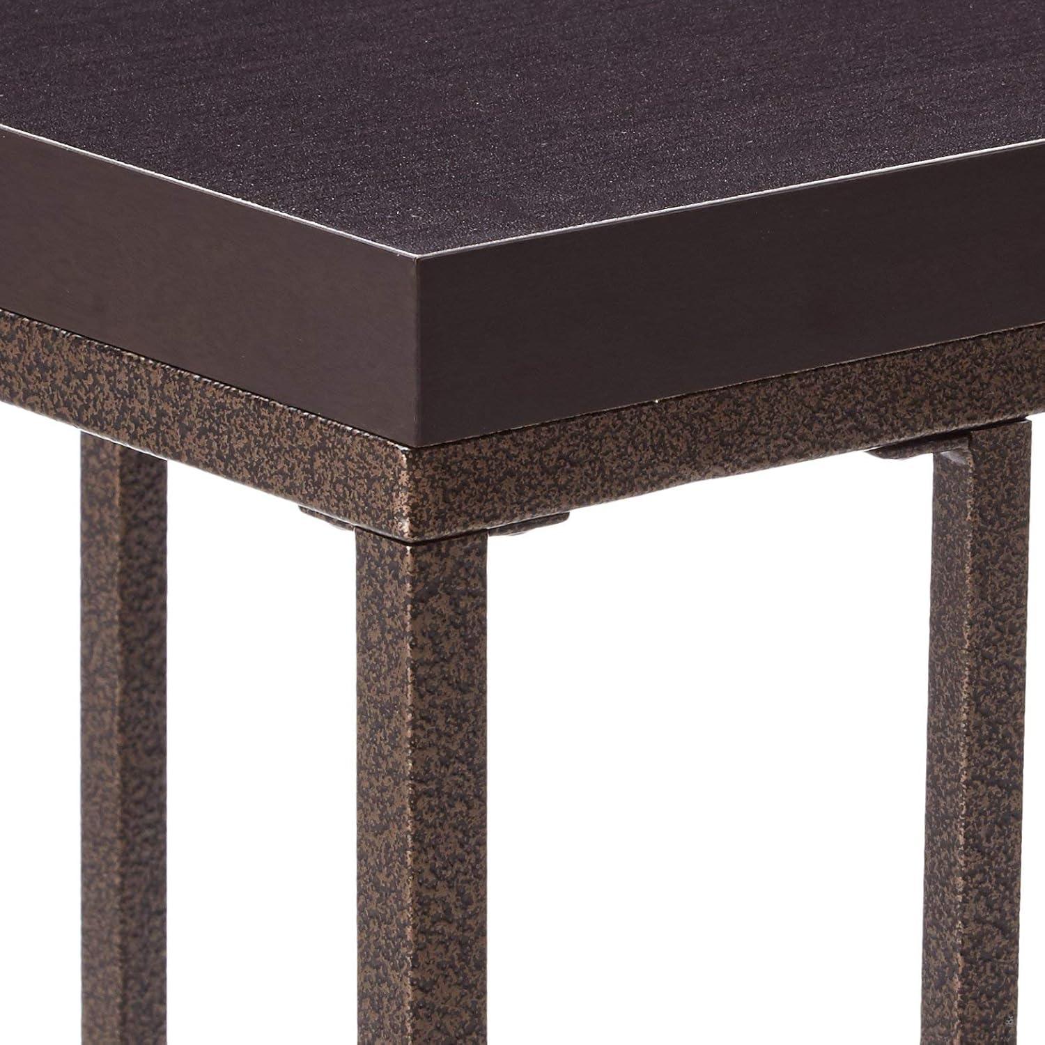 Accent Table - Cappuccino - Bronze Metal
