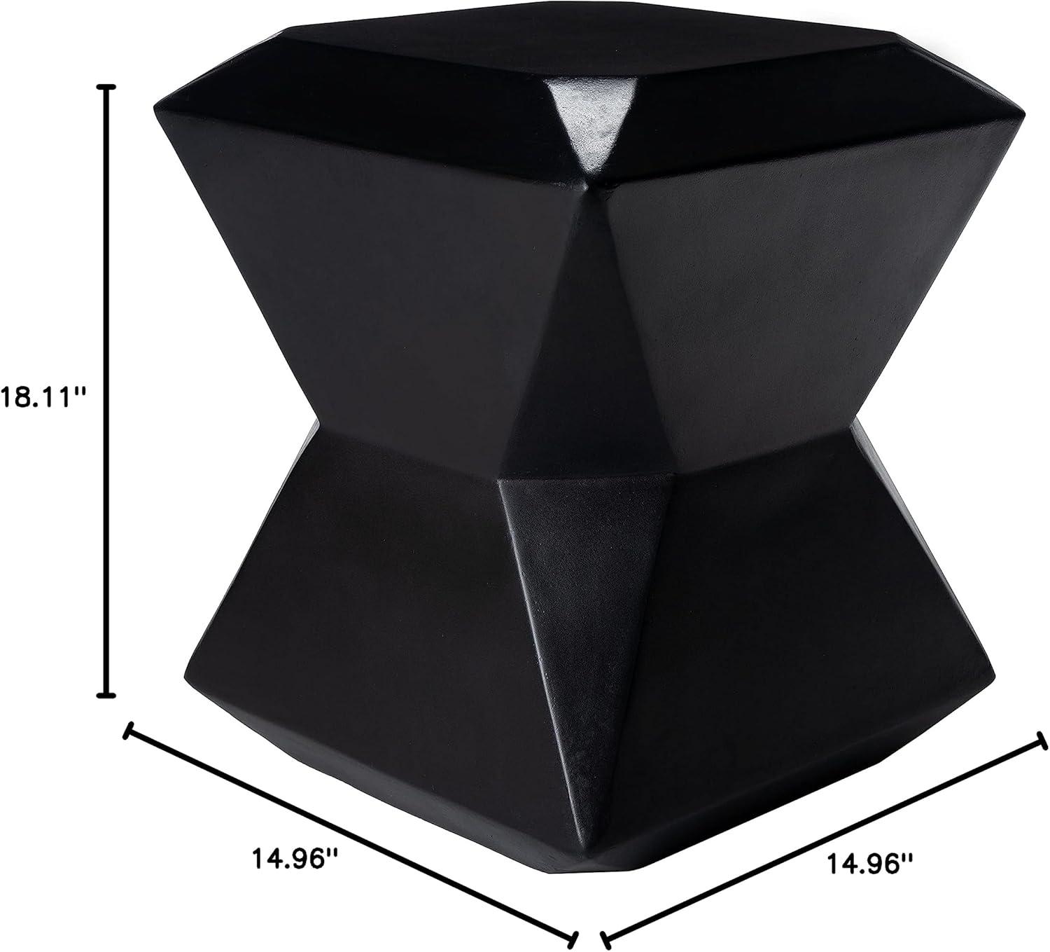 Conan Concrete Accent Stool - Indoor/Outdoor - VNN1030 - Black - Safavieh