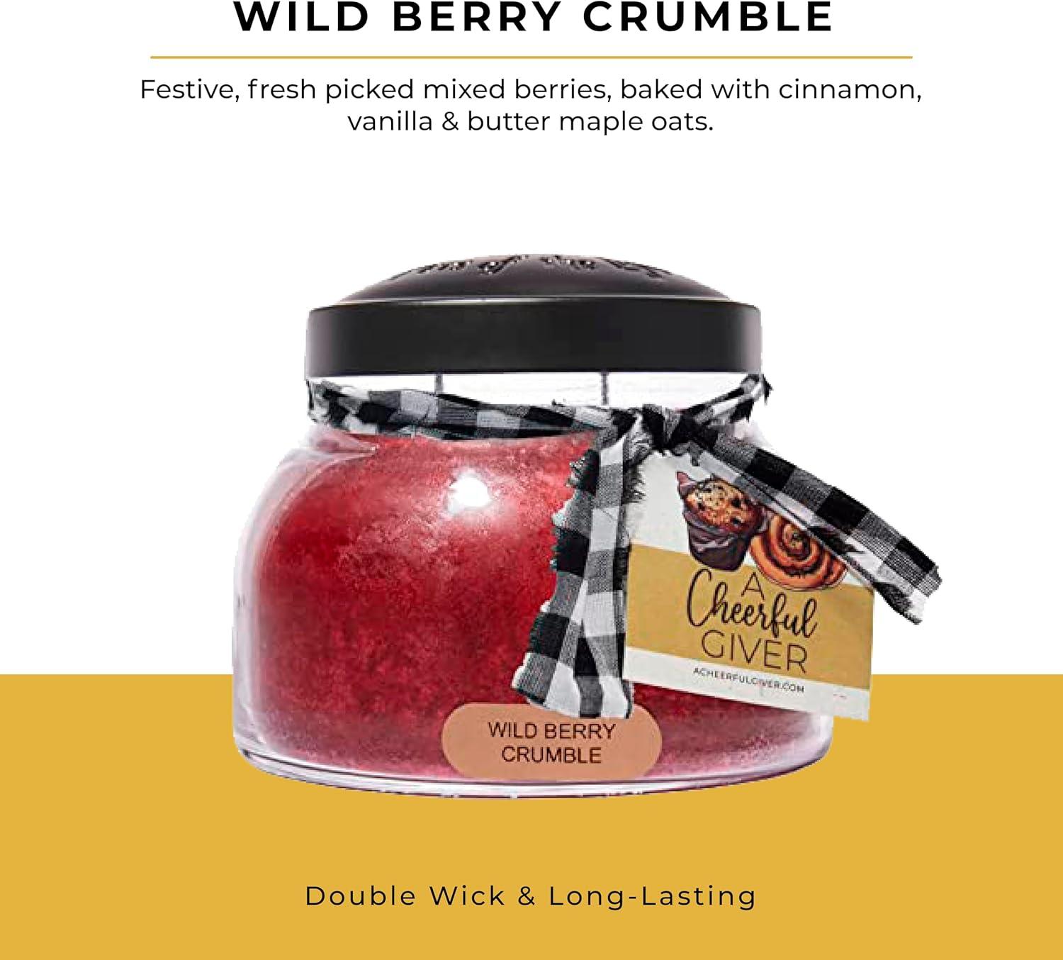 Wild Berry Crumble Scented Jar Candle with Black Lid