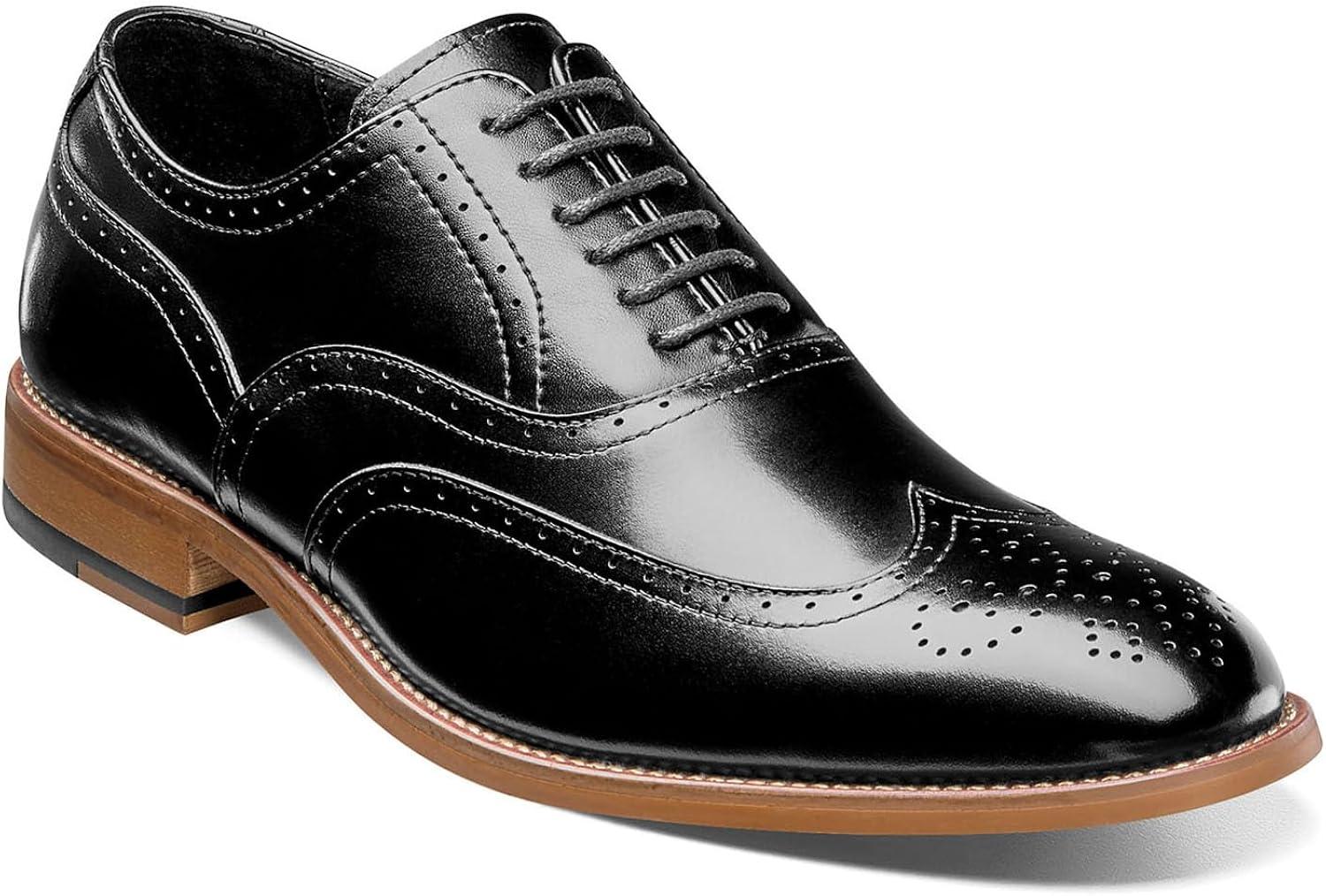 Men's Black Genuine Leather Lace-up Formal Oxford Shoes