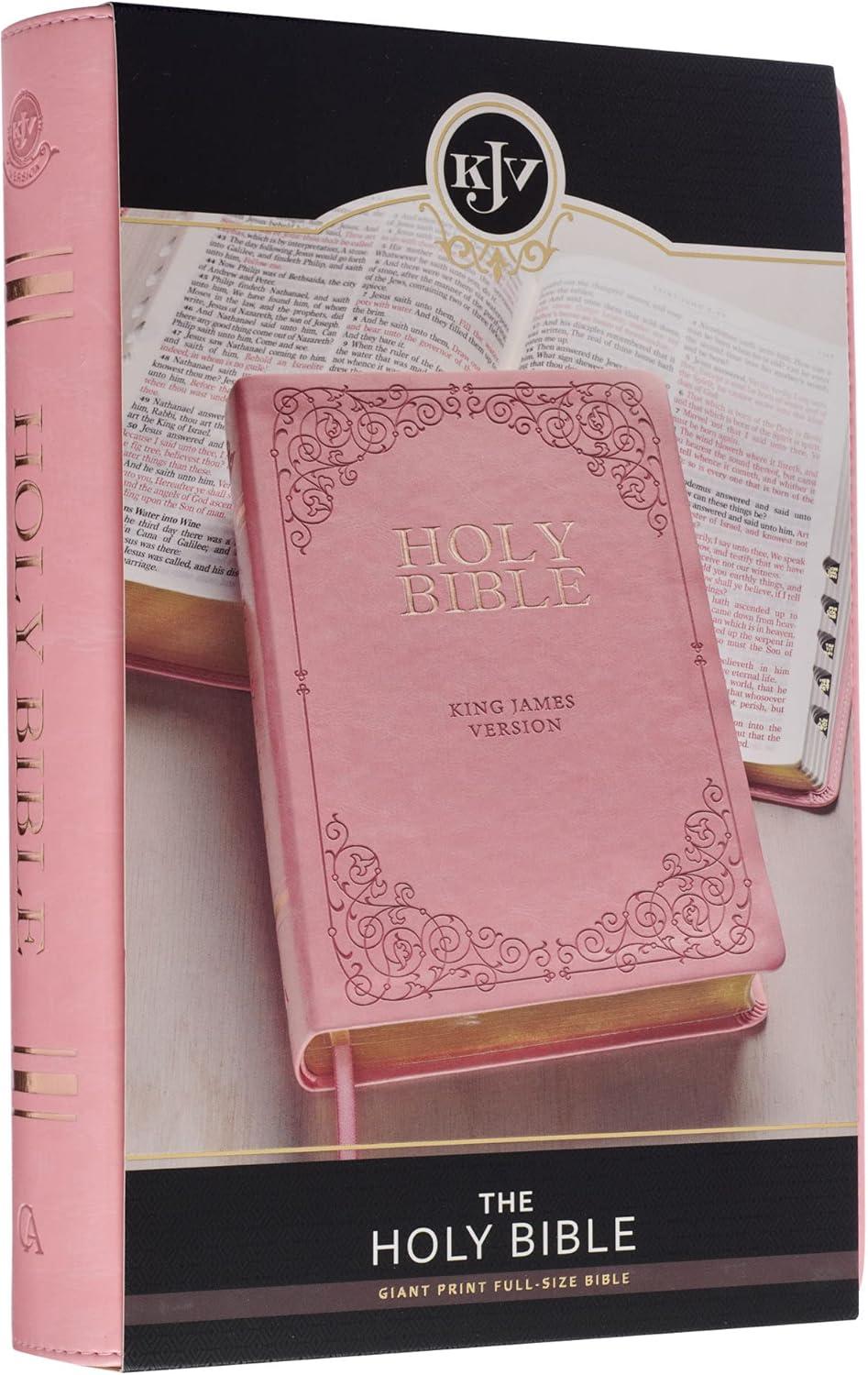 KJV Bible Giant Print Full Size Pink (Large Print) (Hardcover)