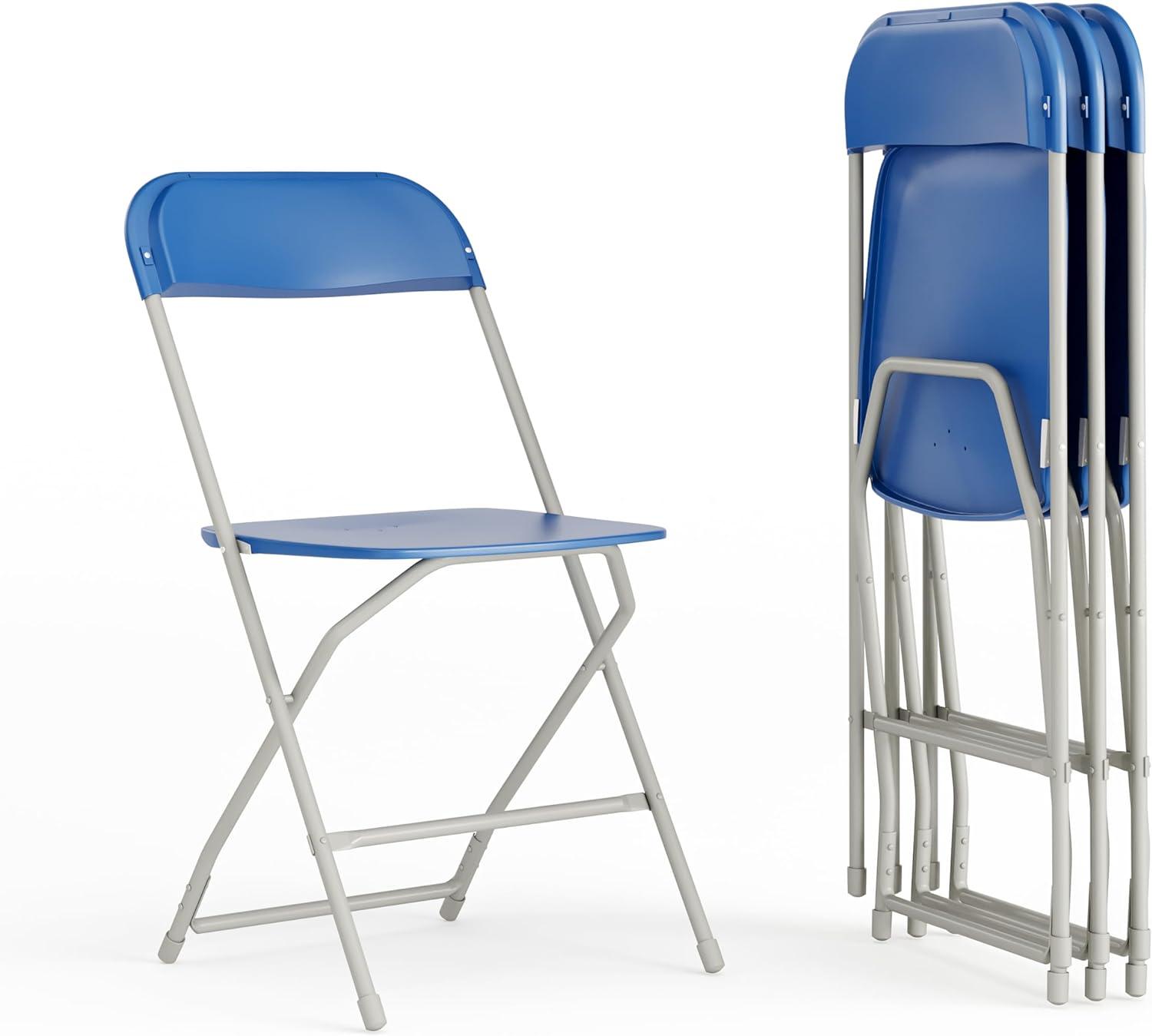 Hercules Series 31.5" Blue Metal Stackable Event Chair - 4 Pack