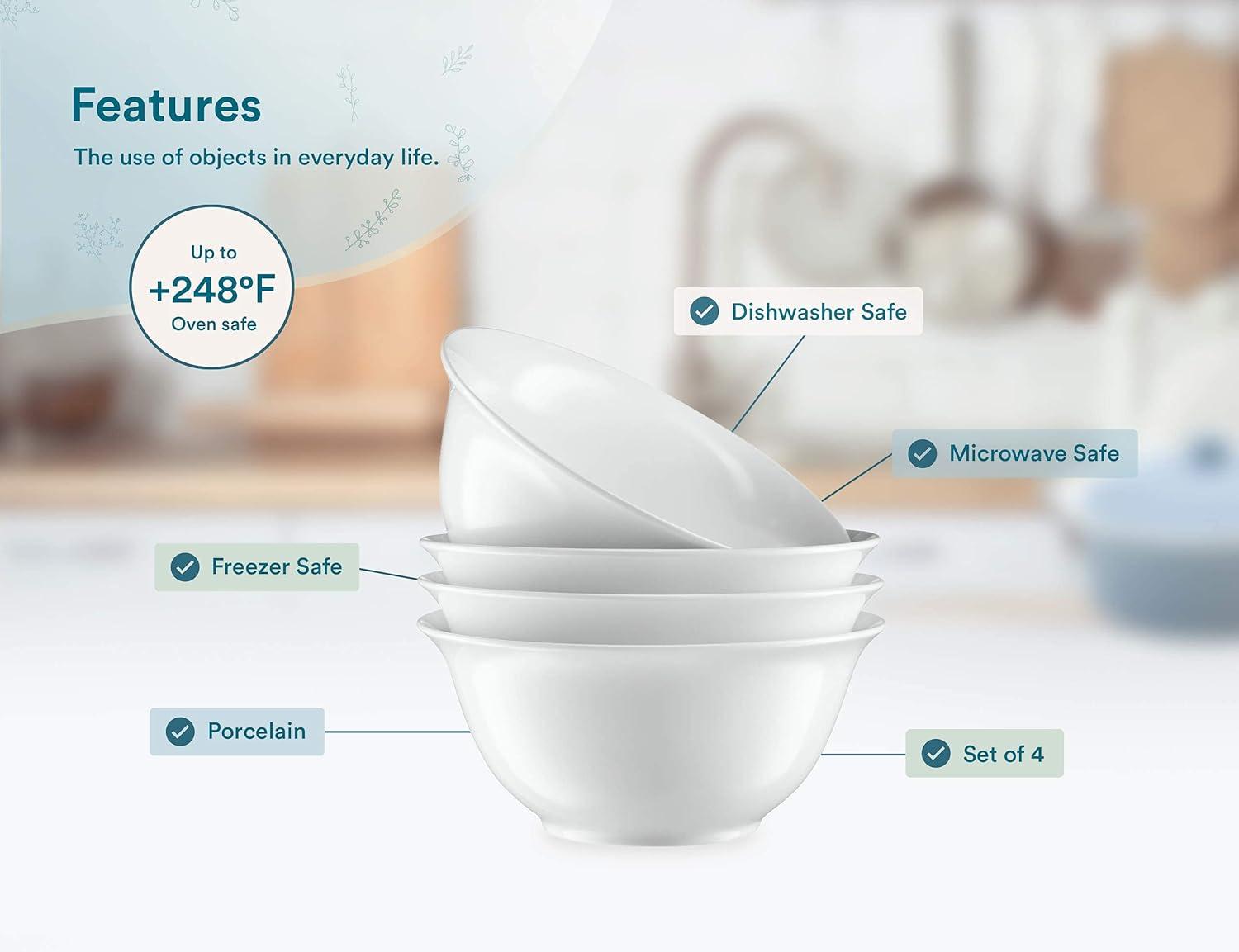 kook kook 41 Oz. Ceramic Salad Bowl (Set Of 4)
