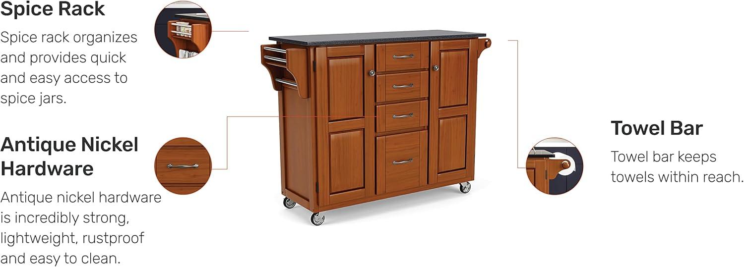 Homestyles Create-a-Cart Wood Rolling Kitchen Cart in Brown
