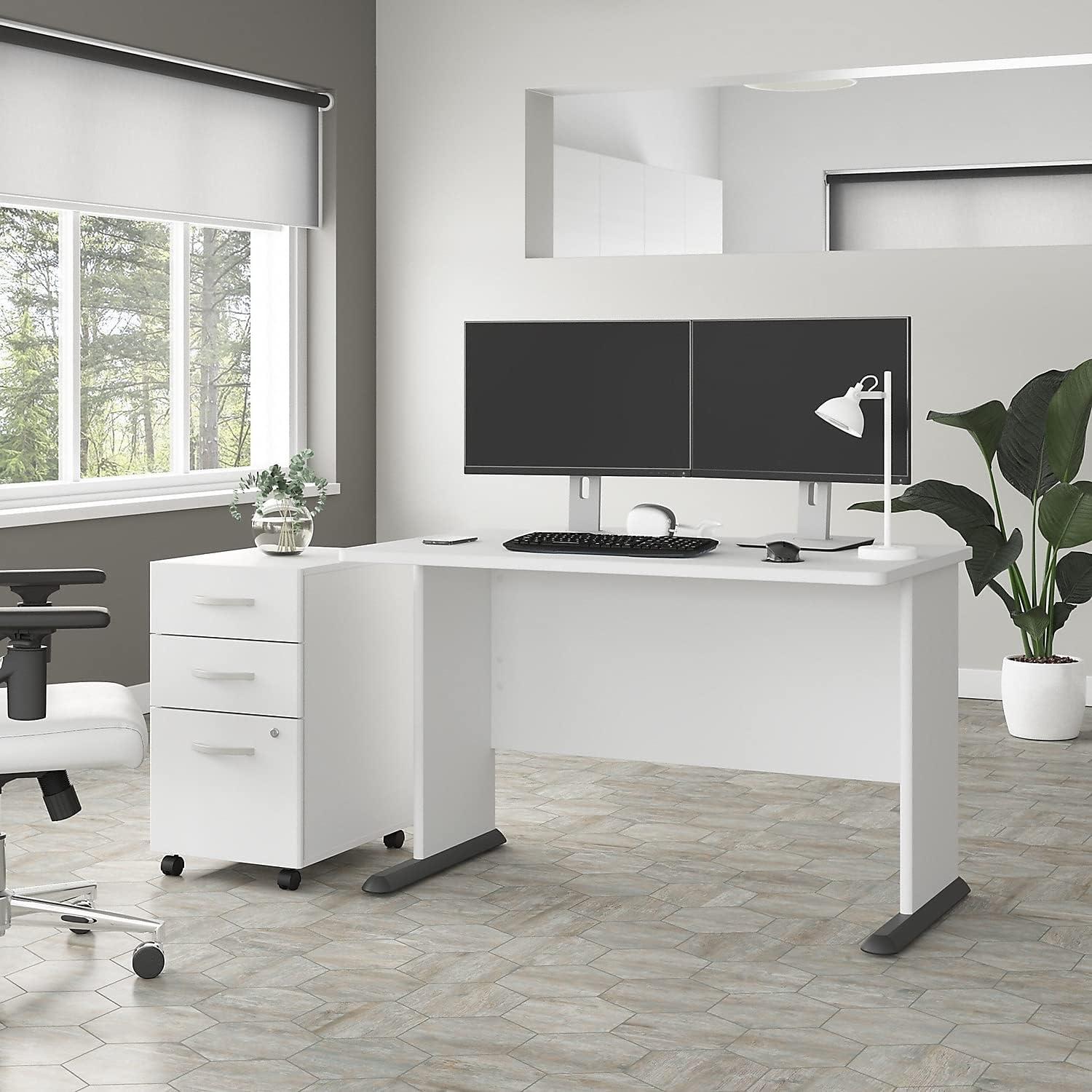 Studio A 48W Computer Desk in White - Engineered Wood