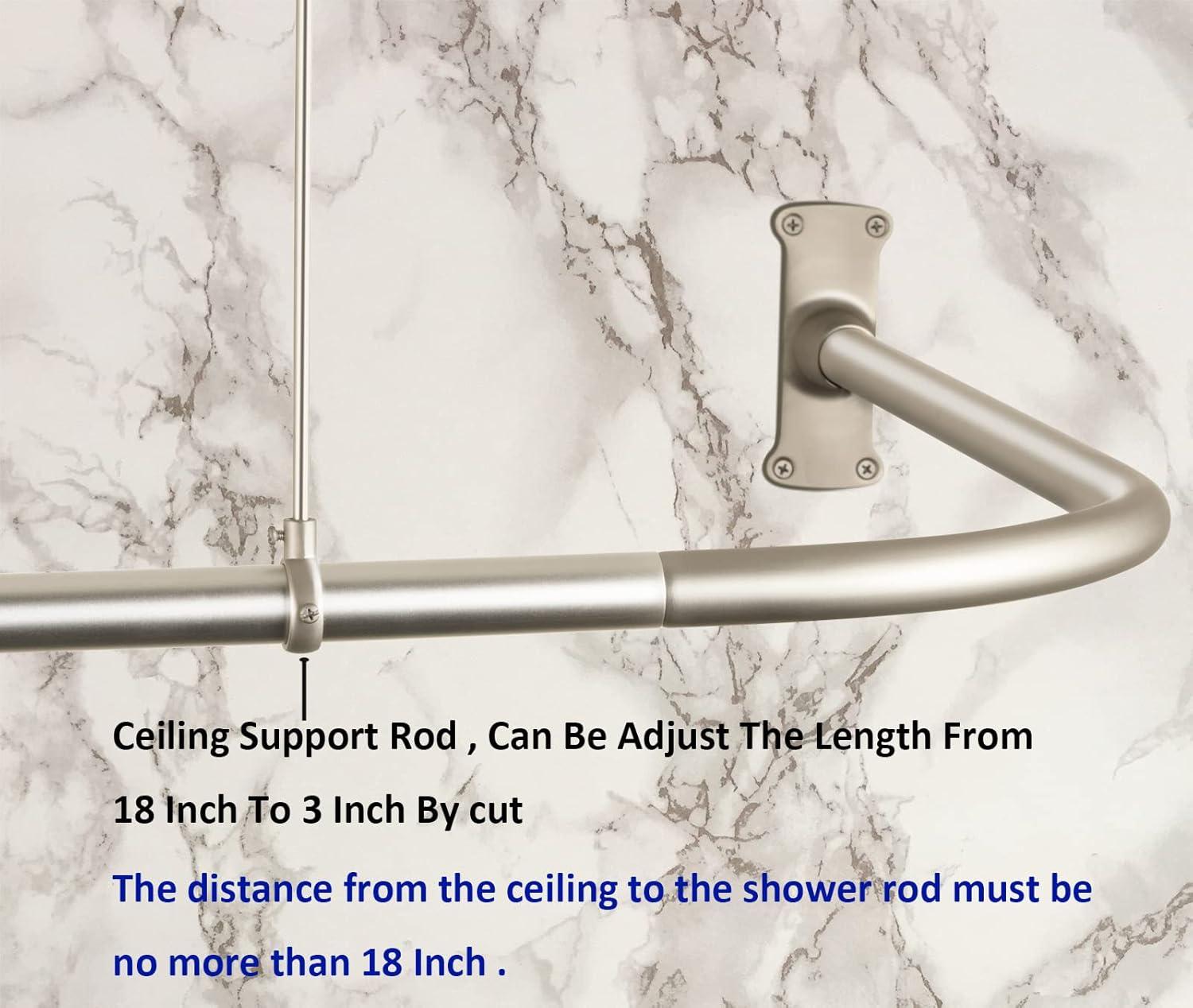 Blooming 62'' L-Shaped Drill / Screw Shower Curtain Rod
