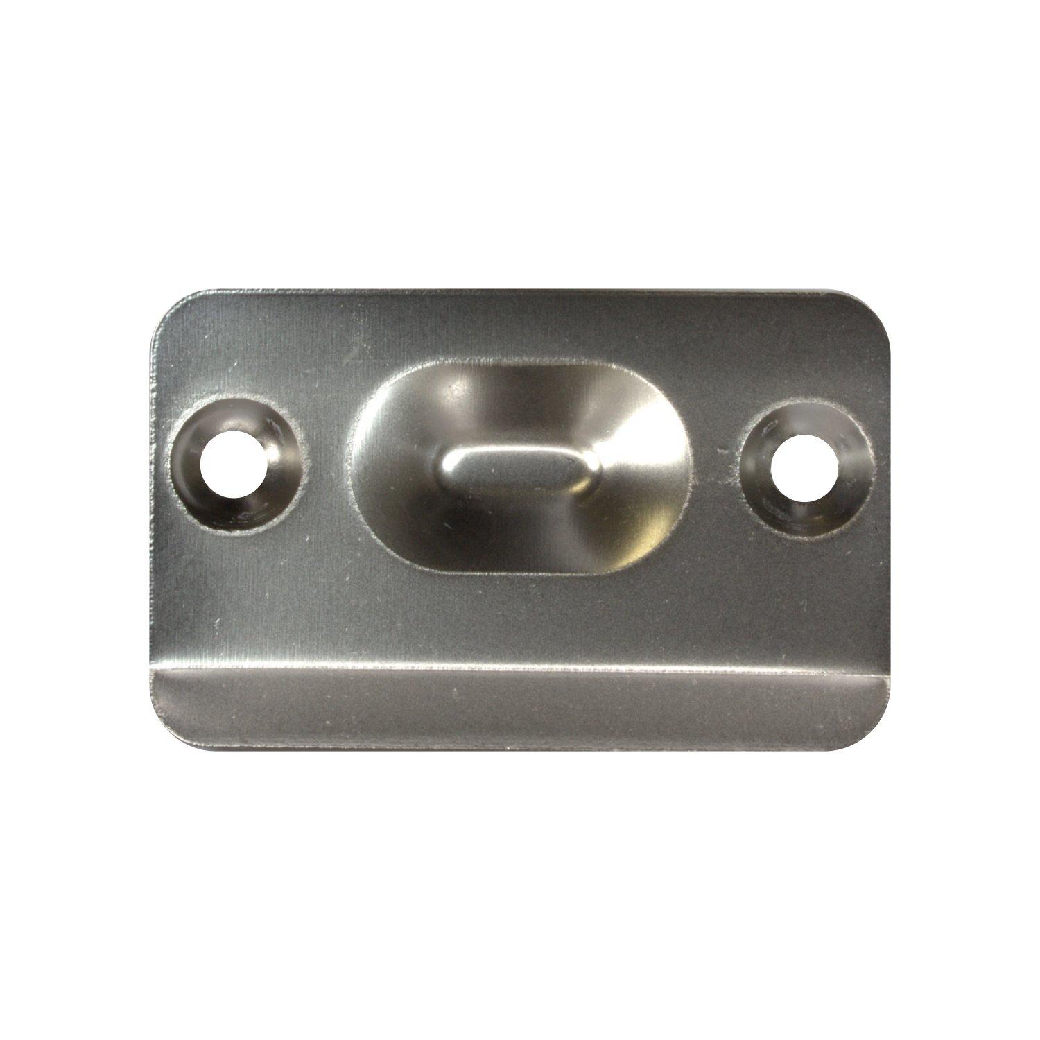 2 Pack Rok Hardware Brushed Nickel Adjustable Large Closet Cabinet Ball Catch Latch with Radius Corners and Strike, ROKBCBN