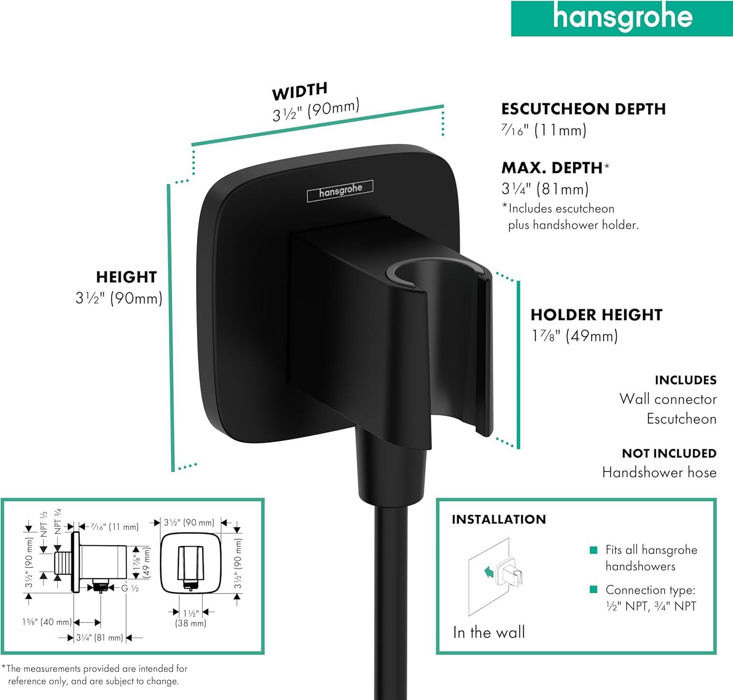 hansgrohe FixFit Q Wall Outlet with Handshower Holder