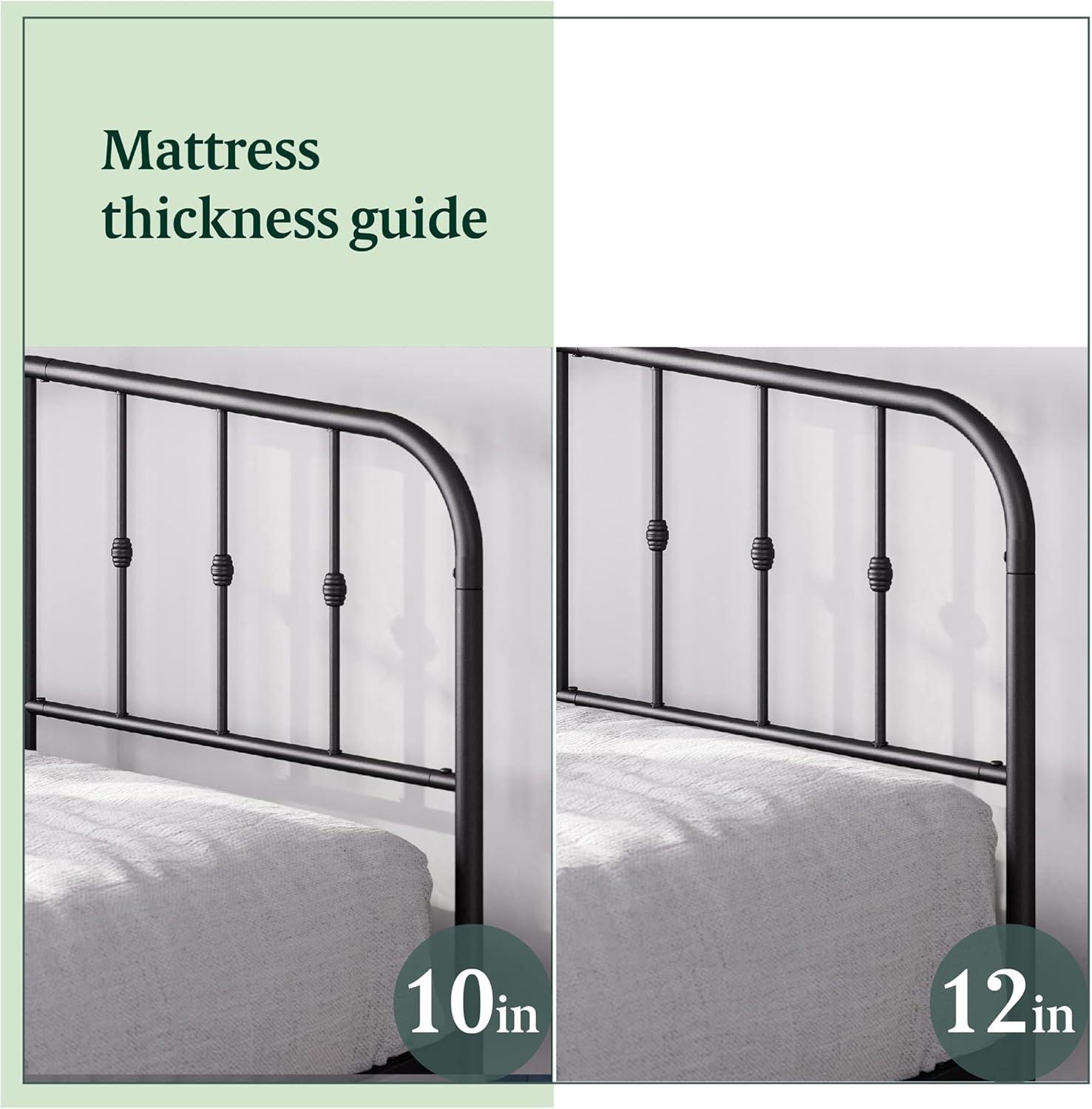Twin Heidi Metal Platform Bed Frame Black - Zinus: Steel Construction, No Box Spring Needed, 11" Clearance