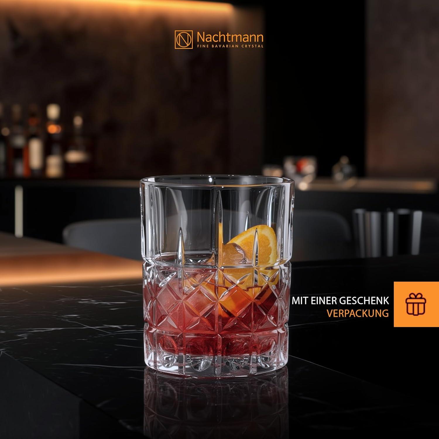 Highland Crystal Glass Whiskey Tumblers Set of 4
