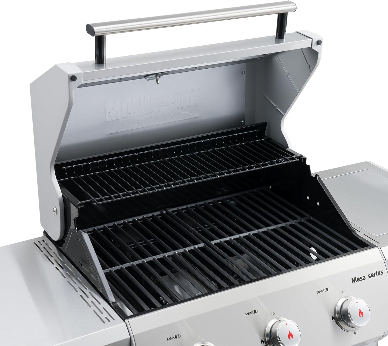 Monument Grills Mesa Series3-Burner 48000 BTU Propane Gas Grill with 1 Side Burner