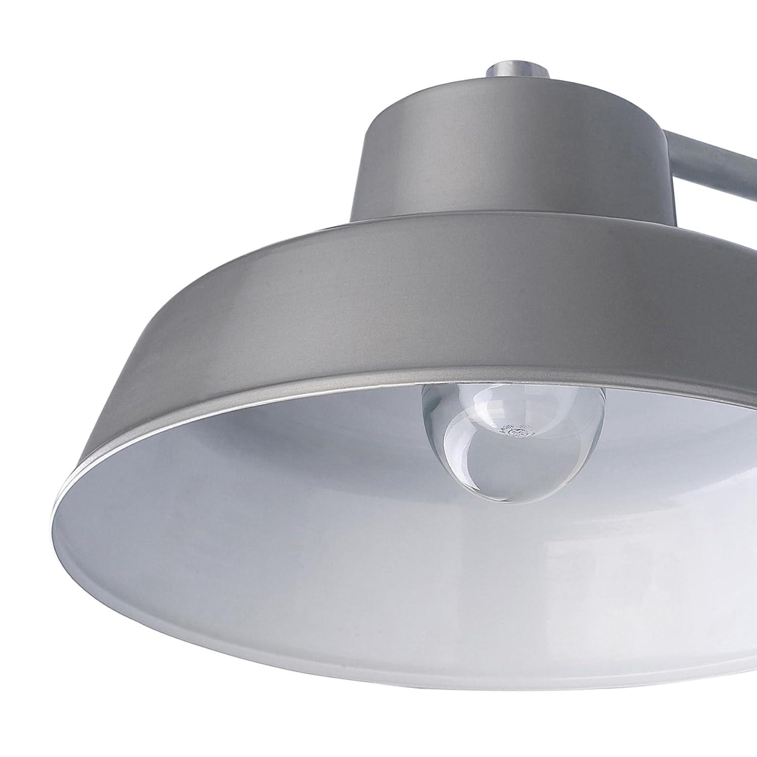 Canarm BL14CWS All Weather 1-Bulb Ceiling or Wall Mount All Weather Light with Clear Glass Globe, Grey Medium